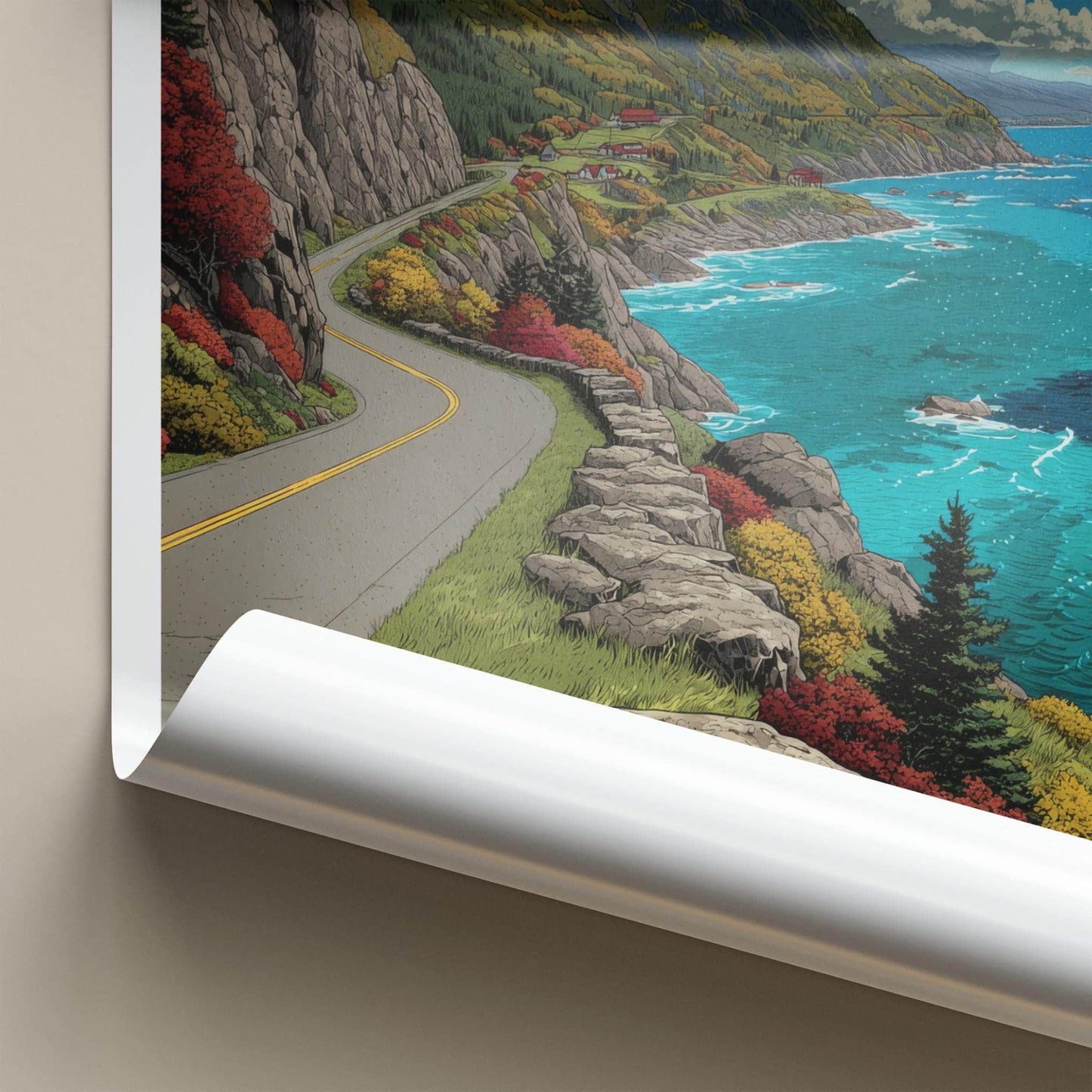 Nova Scotia Poster - Canada Travel Art - Scenic Coastal Drive Home Decor