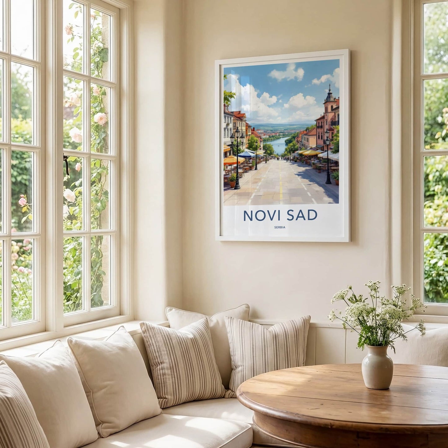 Novi Sad Poster - Serbia Travel Art - Historic City River Home Decor