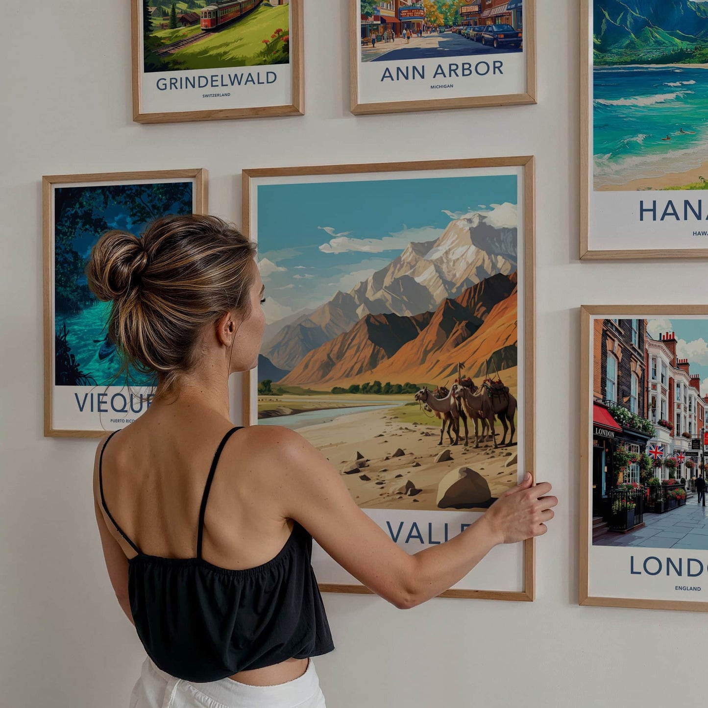 Nubra Valley Poster - India Travel Art - Ladakh Desert Camels Wall Decor