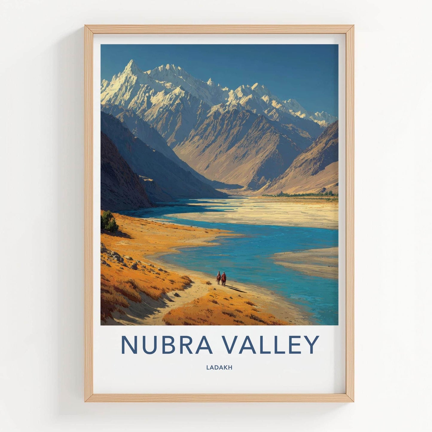 Nubra Valley Poster - India Wall Art - Ladakh Mountain River Landscape Home Art