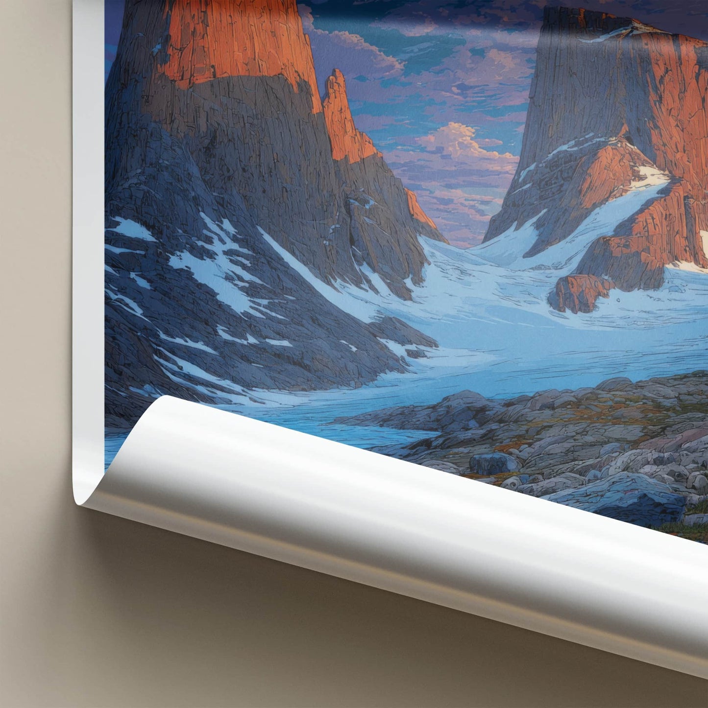 Nunavut Poster - Canada Framed Print - Mountain Glacier Evening Home Decor