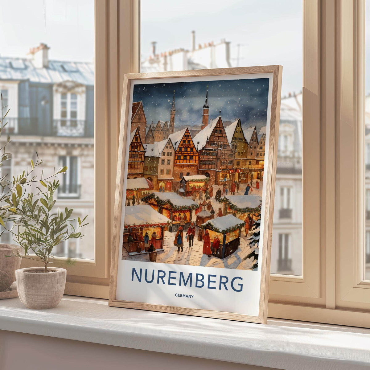 Nuremberg Poster - German Holiday Poster Featuring Festive Christmas