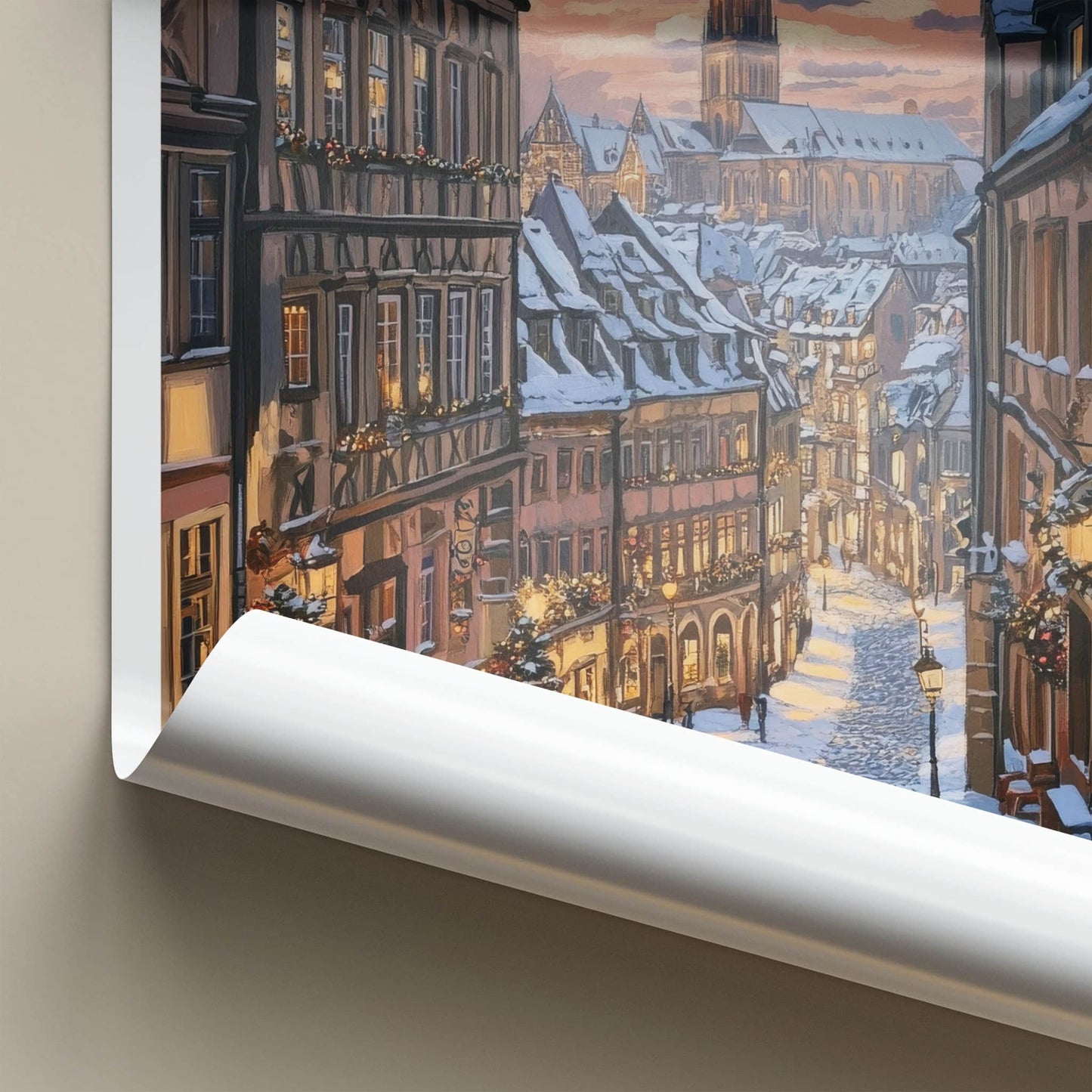 Nuremberg Poster - Germany Travel Art - Warm Winter Glow Home Decor