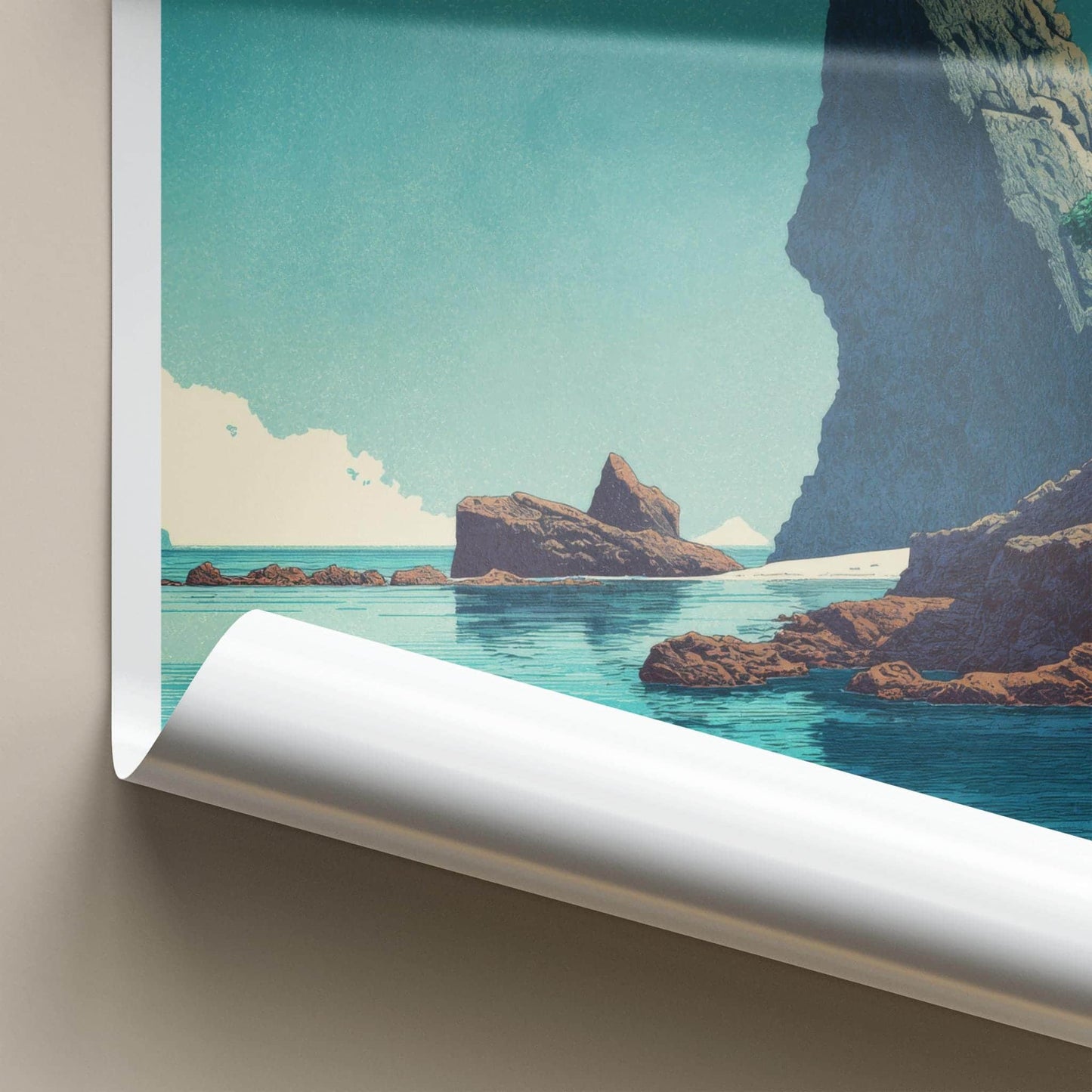 Nusa Penida Poster - Indonesia Travel Art - Coastal Cliff Landscape Home Decor