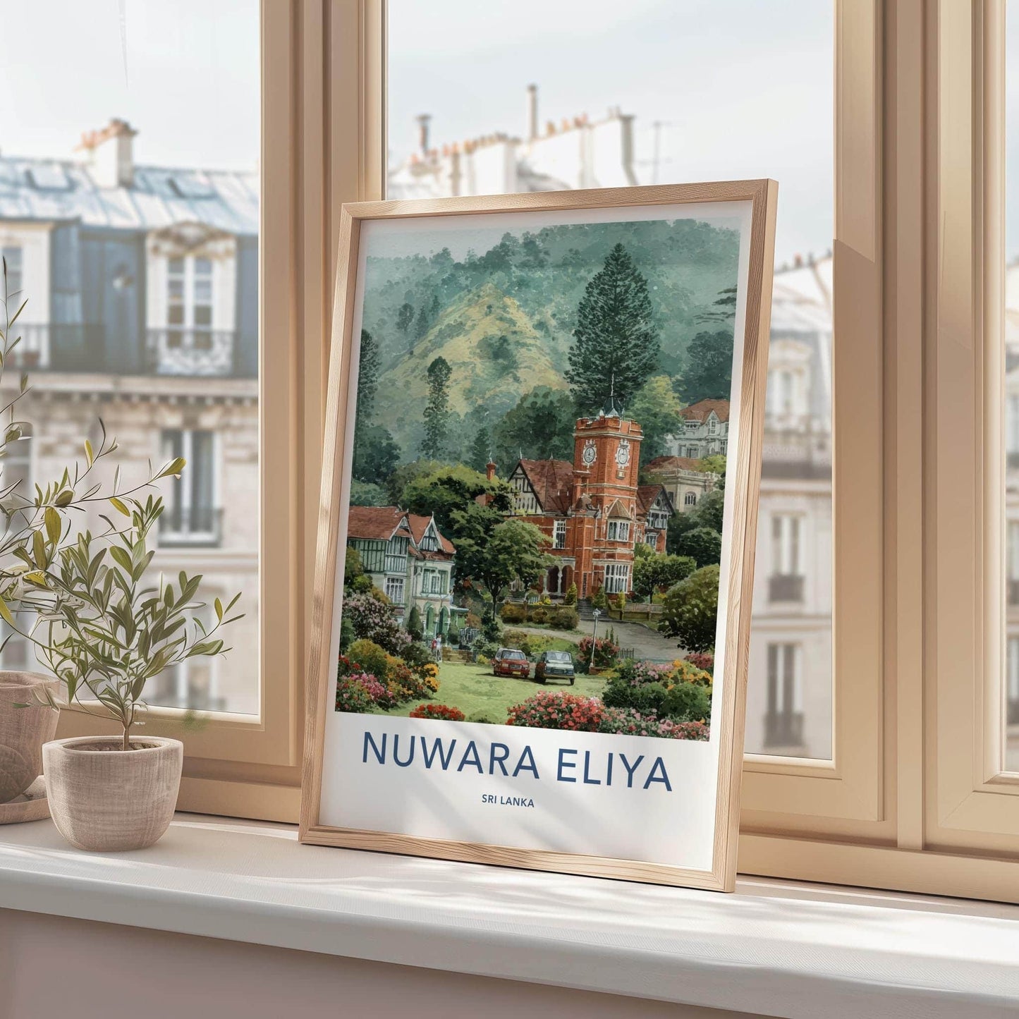 Nuwara Eliya Poster - Sri Lanka Travel Art - Historic Clock Tower Wall Decor