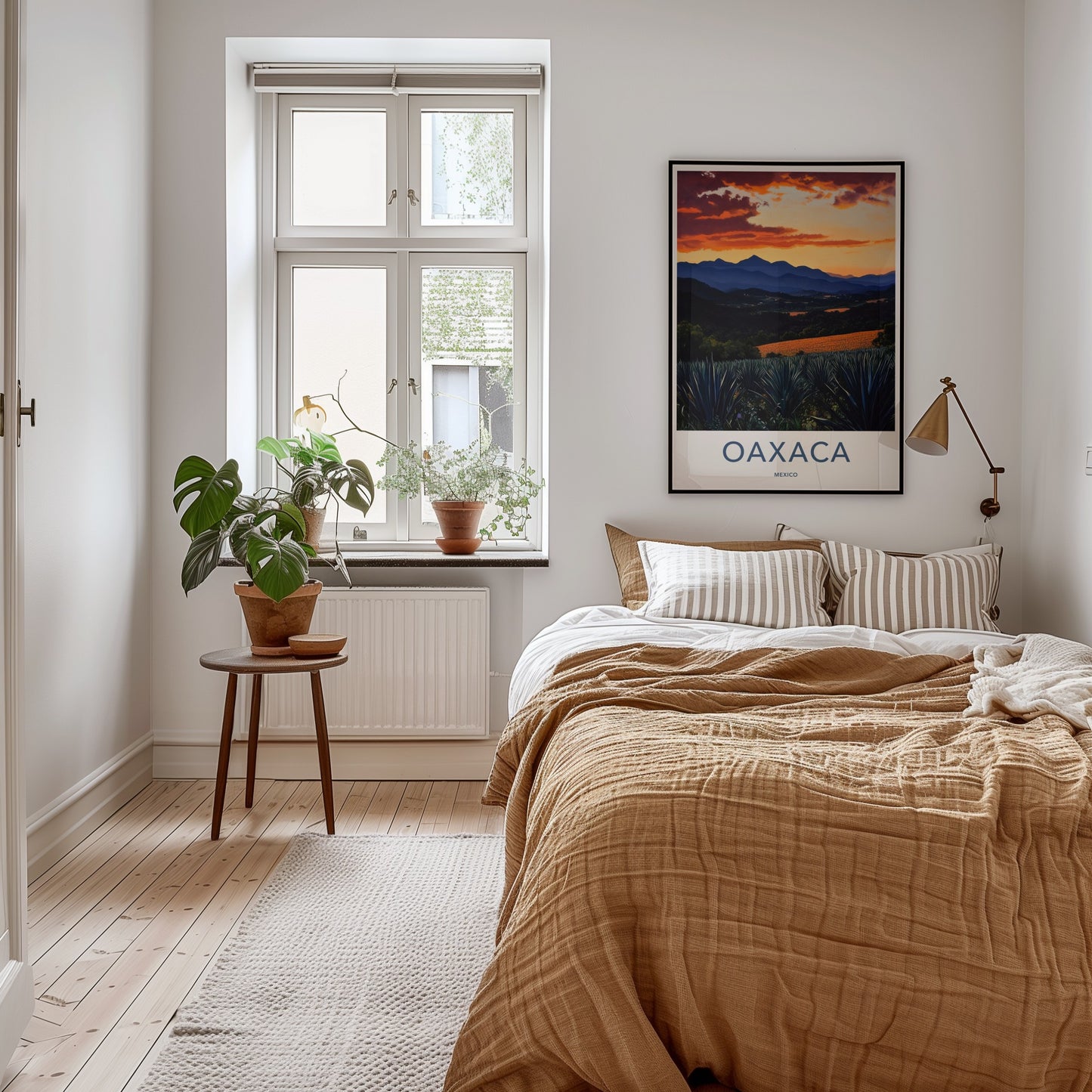 Oaxaca Poster - Mexico Travel Art - Agave Field Sunset Home Decor