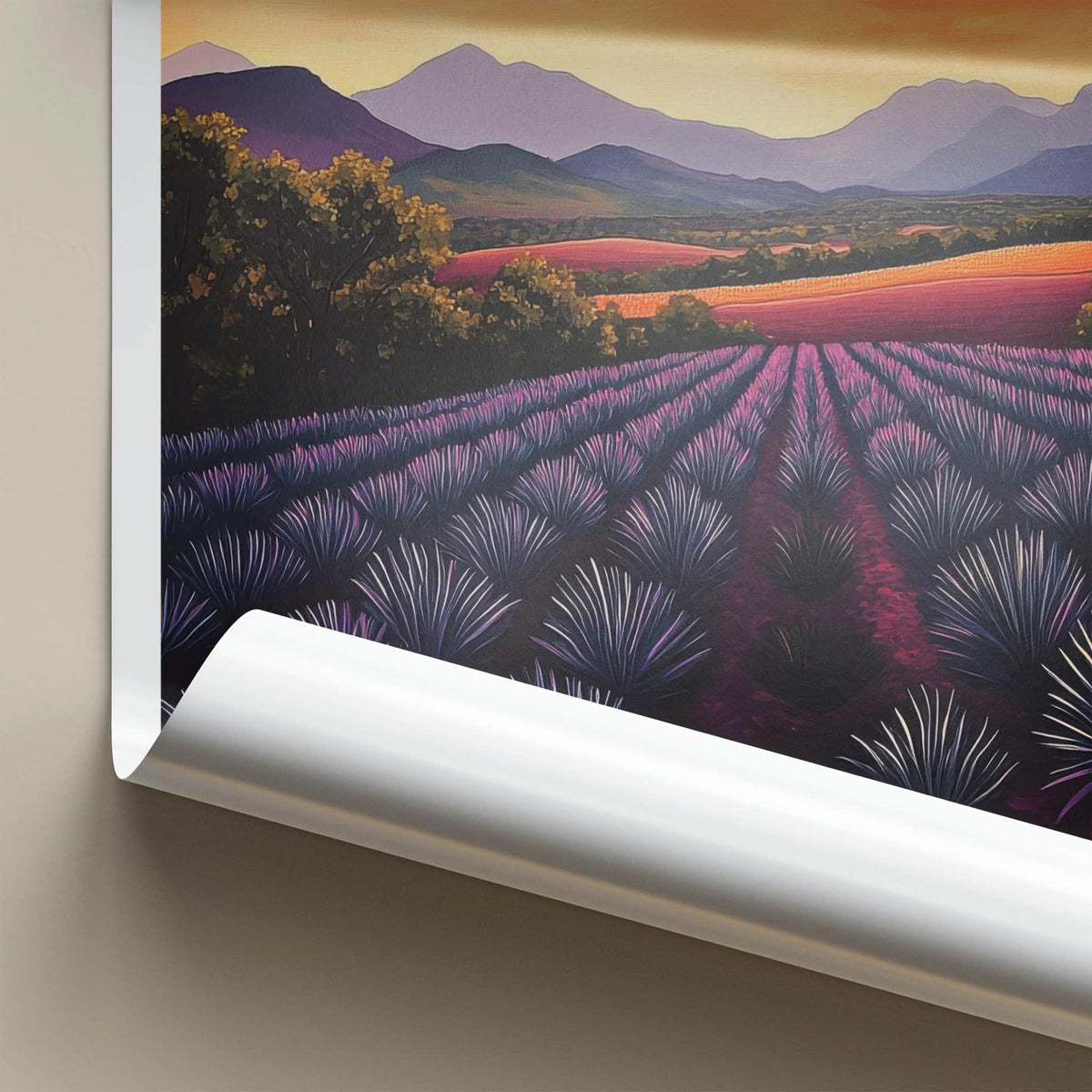 Oaxaca Poster - Mexico Travel Art - Agave Field Sunset Home Decor