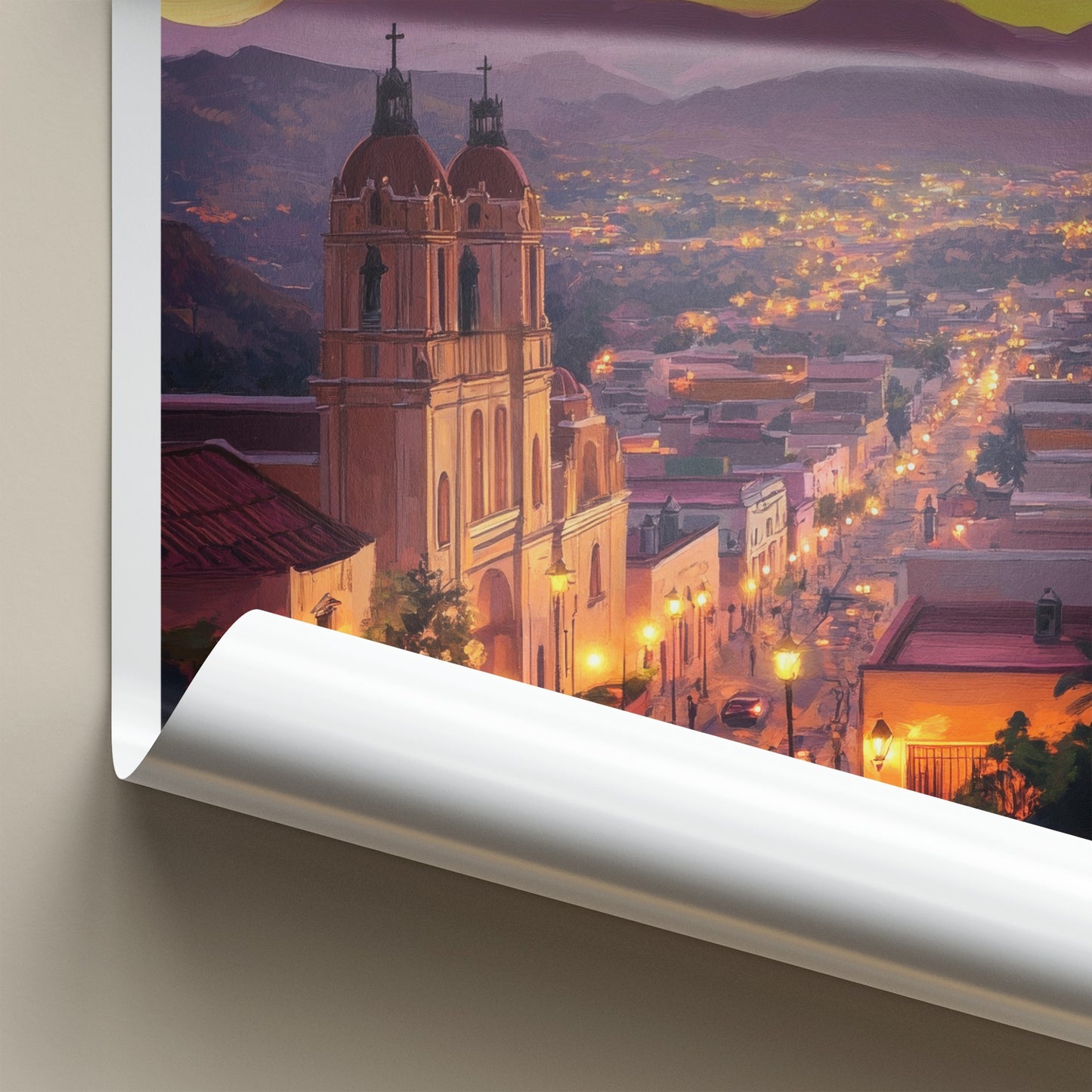 Oaxaca Poster - Mexico Travel Art - Vibrant City Evening Home Decor