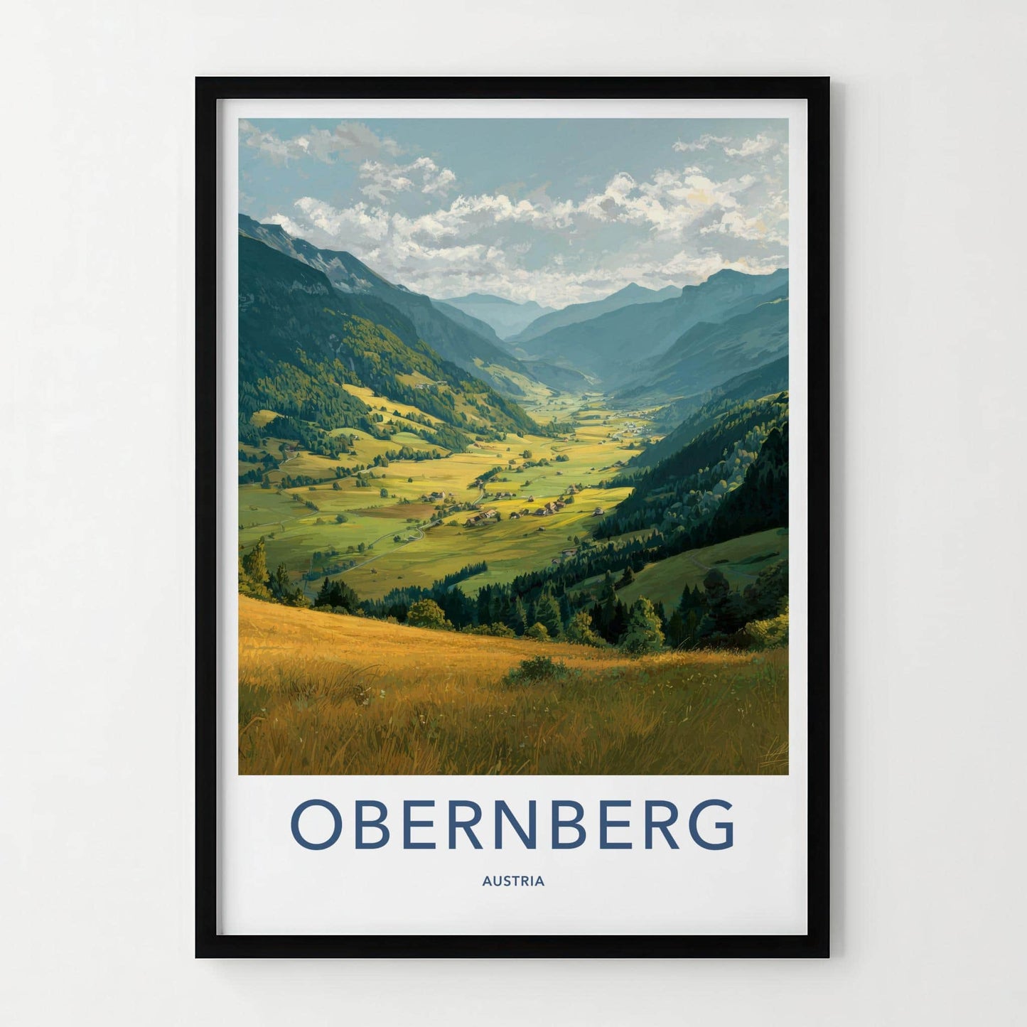 Obernberg Poster - Austria Travel Art - Mountain Valley Village Home Decor