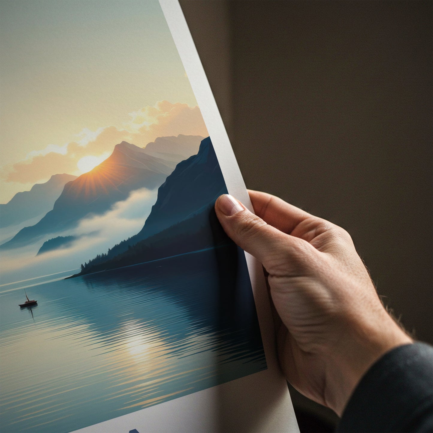 Odda Poster - Norway Travel Art - Mountain Lake Sunrise Home Decor