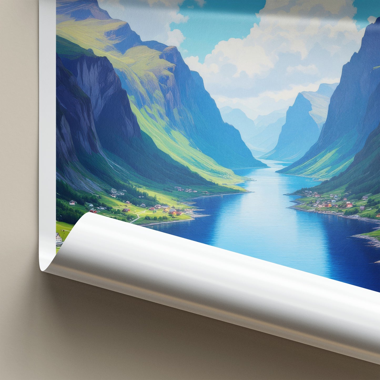 Odda Poster - Norway Travel Art - Scenic Fjord Village Home Decor