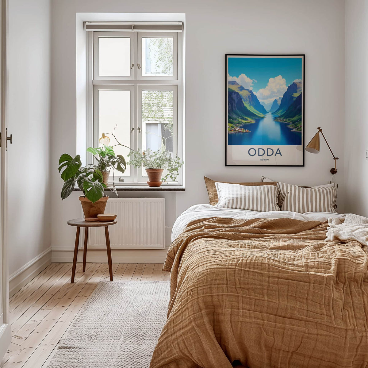 Odda Poster - Norway Travel Art - Scenic Fjord Village Home Decor