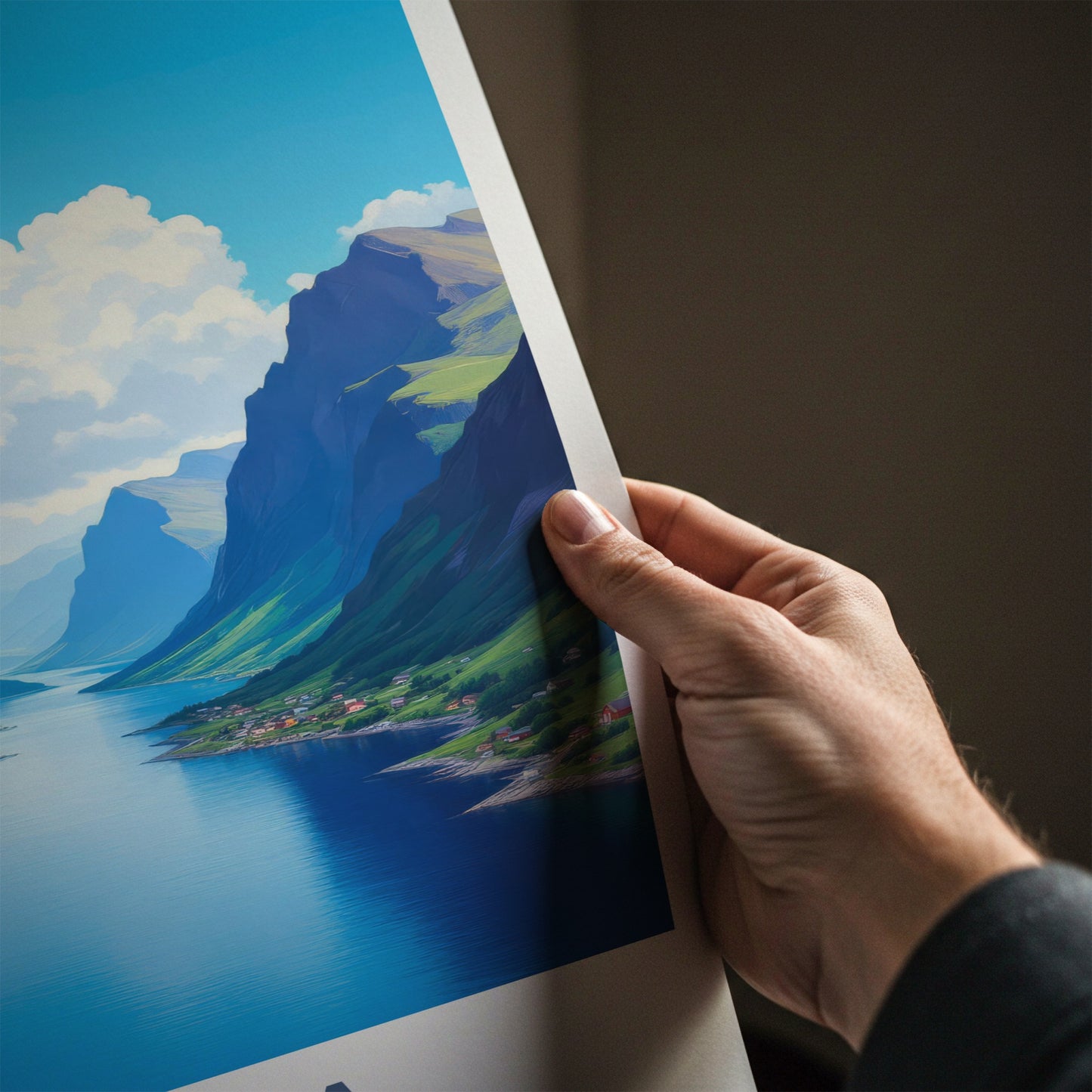 Odda Poster - Norway Travel Art - Scenic Fjord Village Home Decor