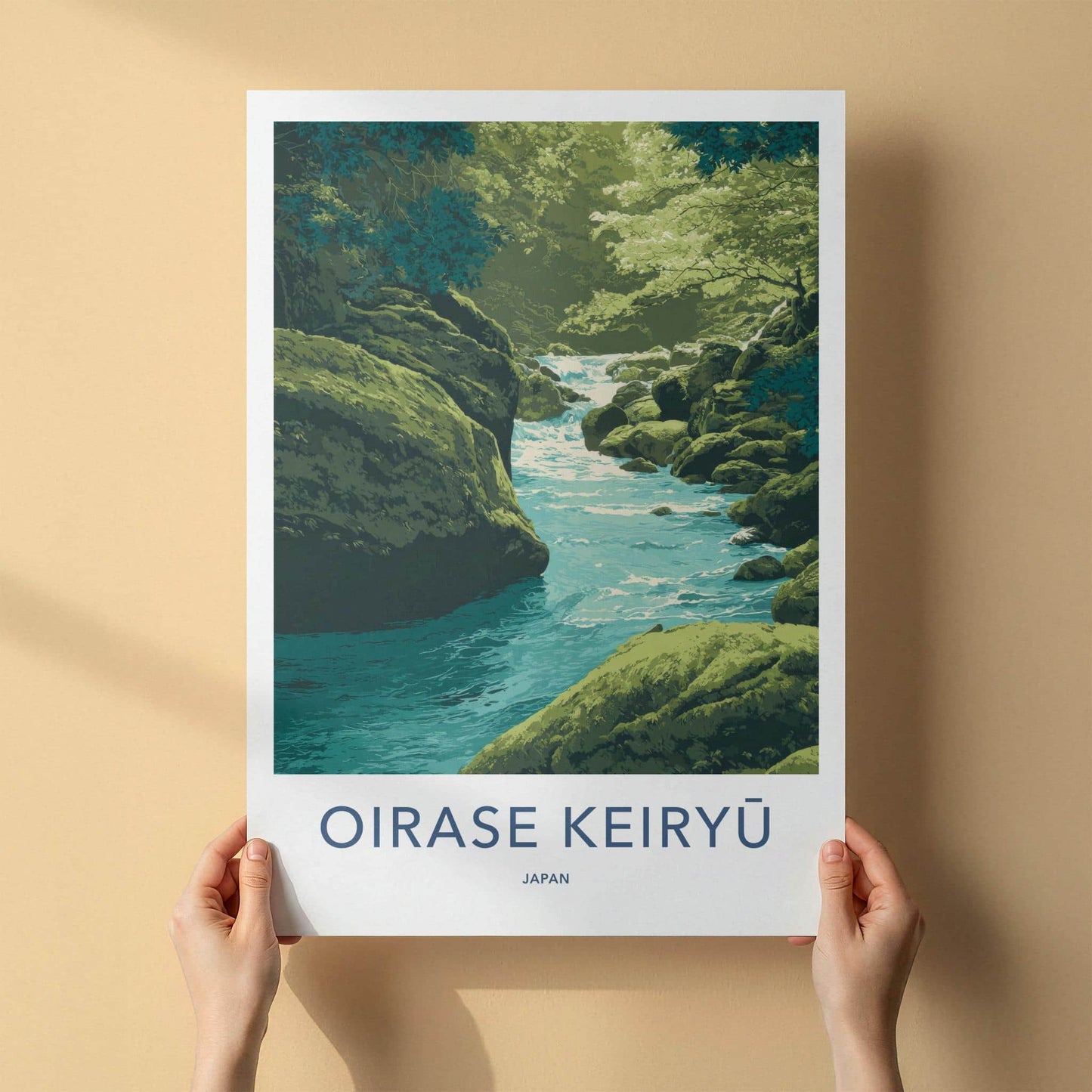 Oirase Keiryu Poster - Japan Travel Art - Lush Forest River Home Decor