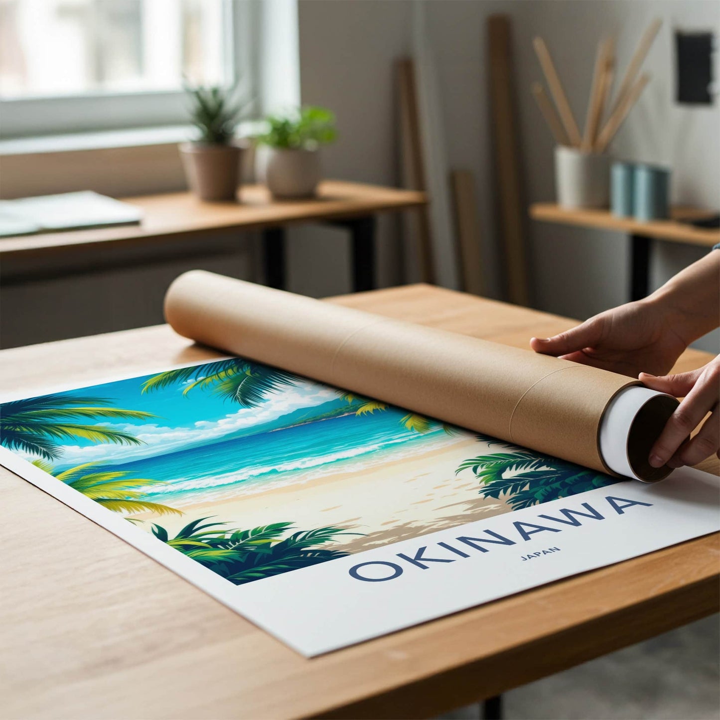 Okinawa Poster - Japan Travel Art - Sunny Beach Palms Home Decor