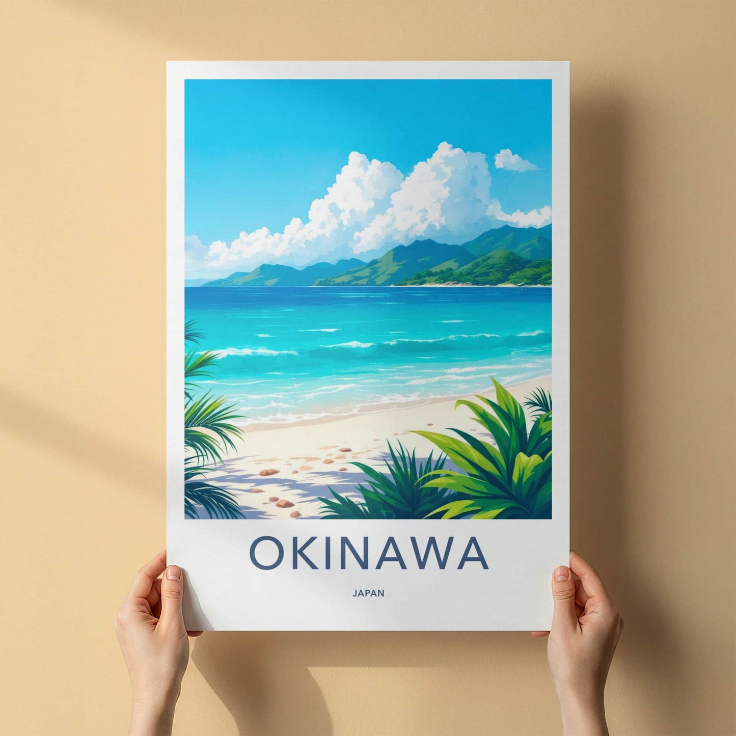 Okinawa Poster - Japan Travel Art - Tropical Beach Ocean Home Decor