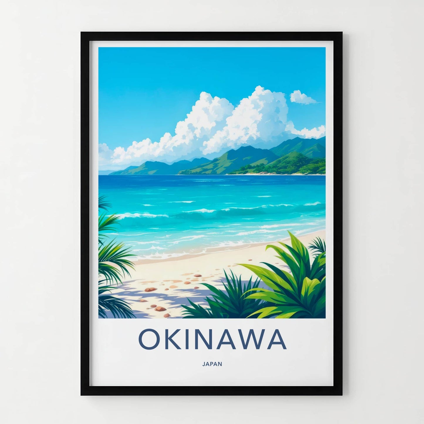 Okinawa Poster - Japan Travel Art - Tropical Beach Ocean Home Decor