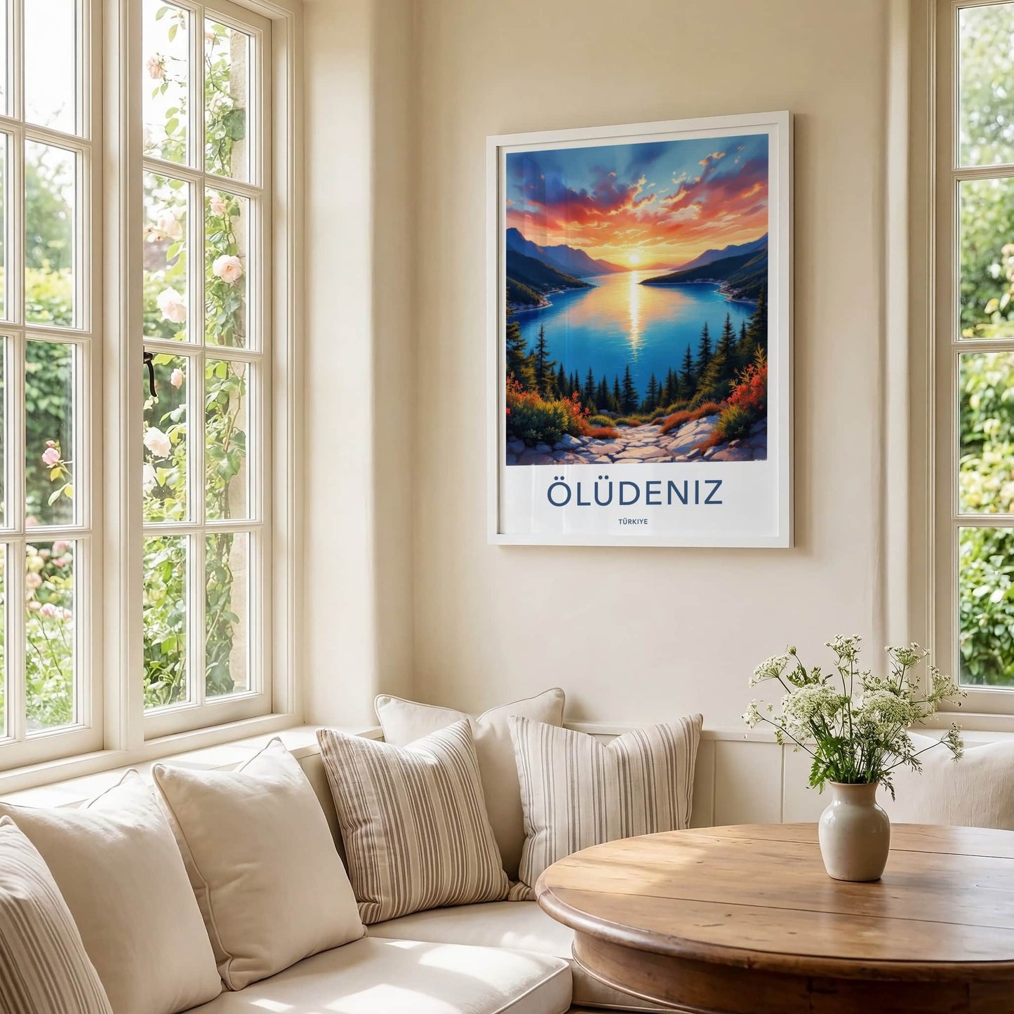 Oludeniz Poster - Turkey Travel Art - Bay Sunset Landscape Home Decor