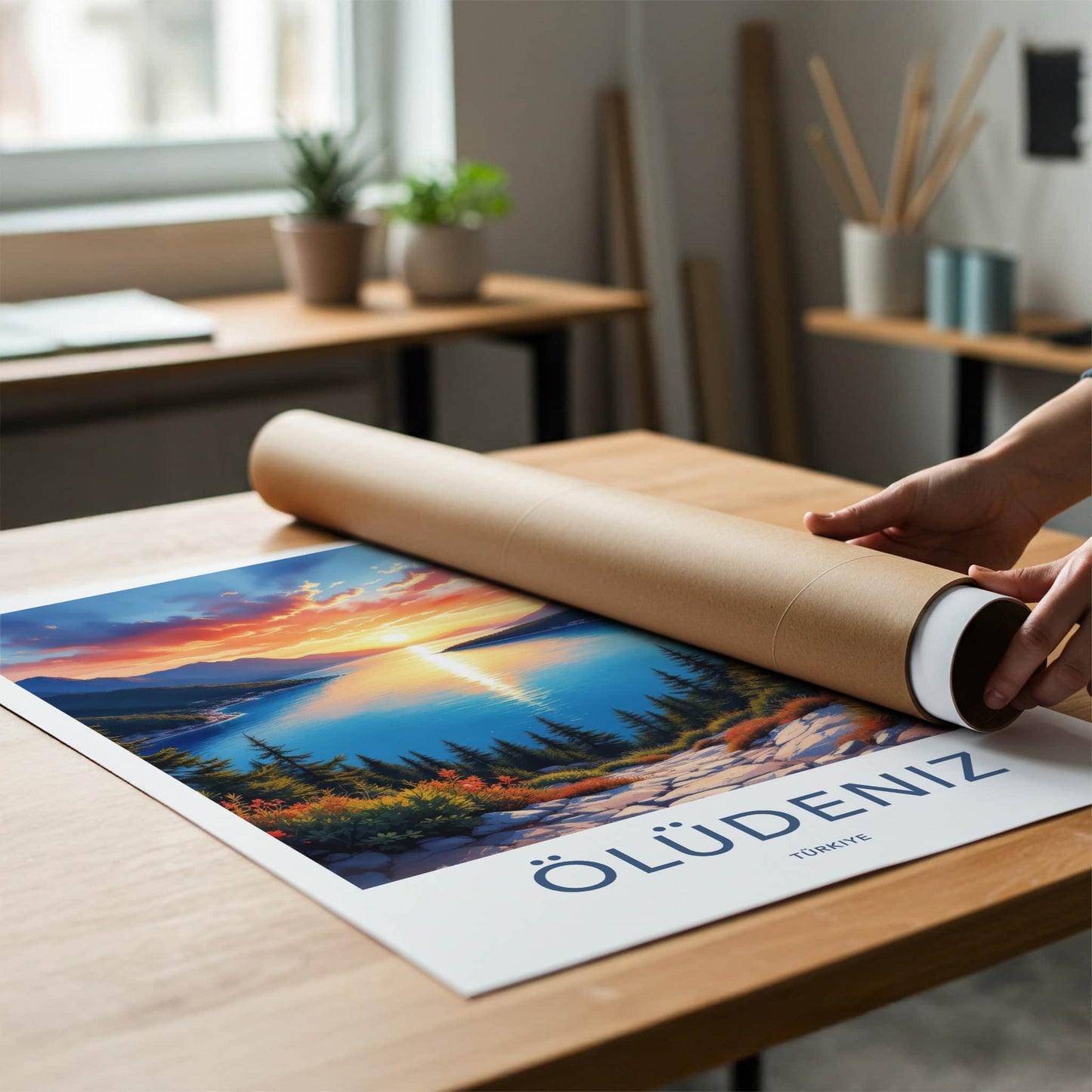 Oludeniz Poster - Turkey Travel Art - Bay Sunset Landscape Home Decor