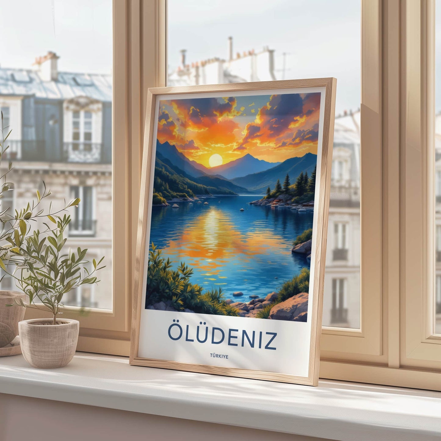 Oludeniz Poster - Turkey Travel Art - Golden Sunset Waters Home Decor