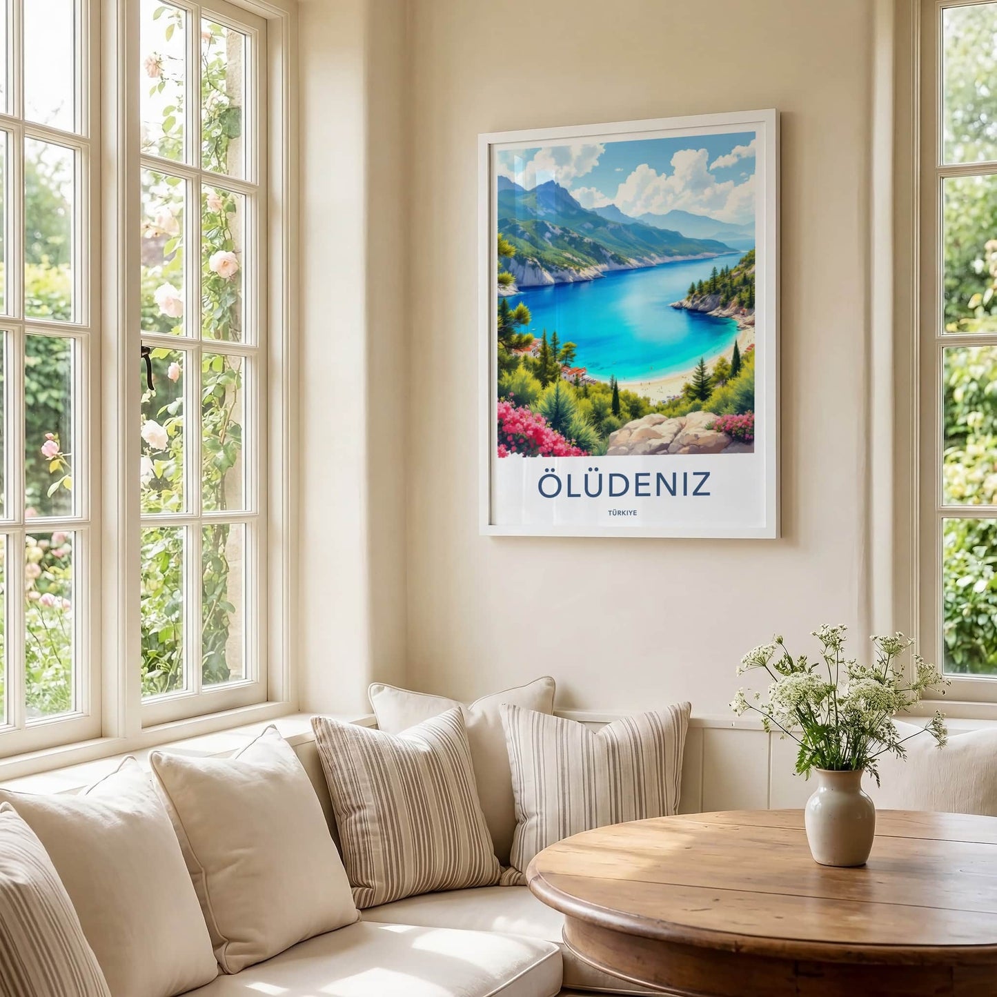Oludeniz Poster - Turkiye Travel Art - Azure Beach Scene Home Decor