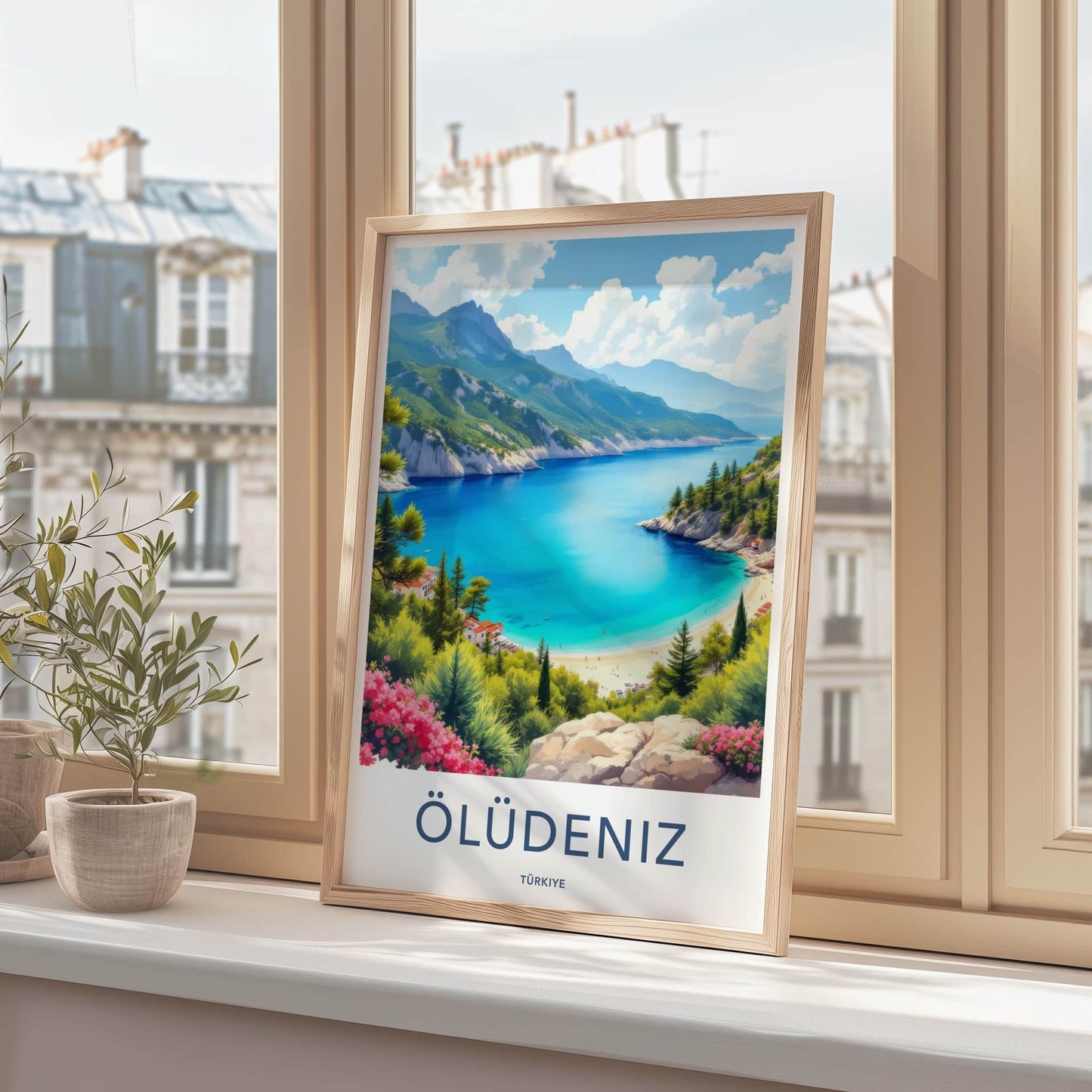 Oludeniz Poster - Turkiye Travel Art - Azure Beach Scene Home Decor