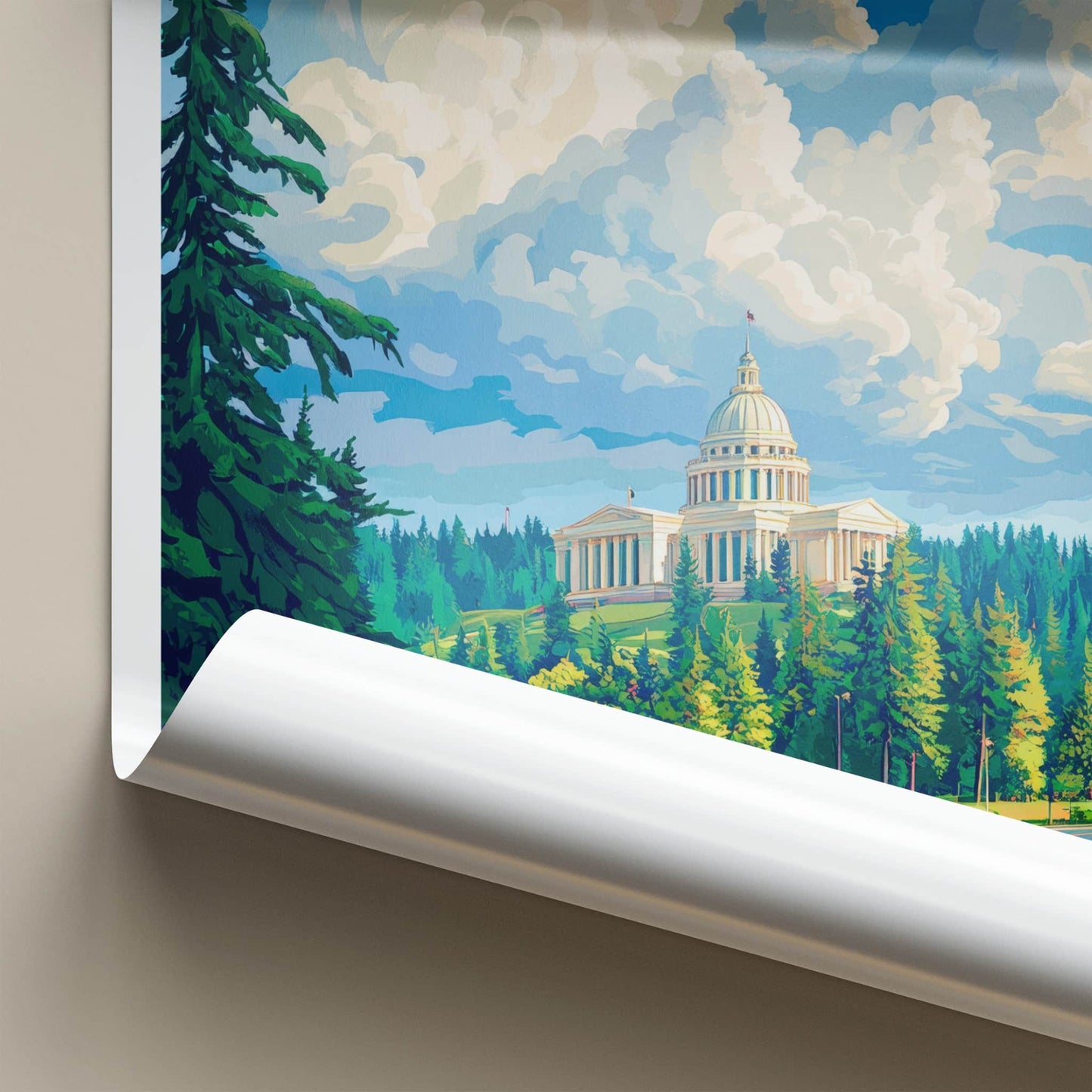 Olympia Poster - Washington Travel Art - State Capitol Hill Home Decor