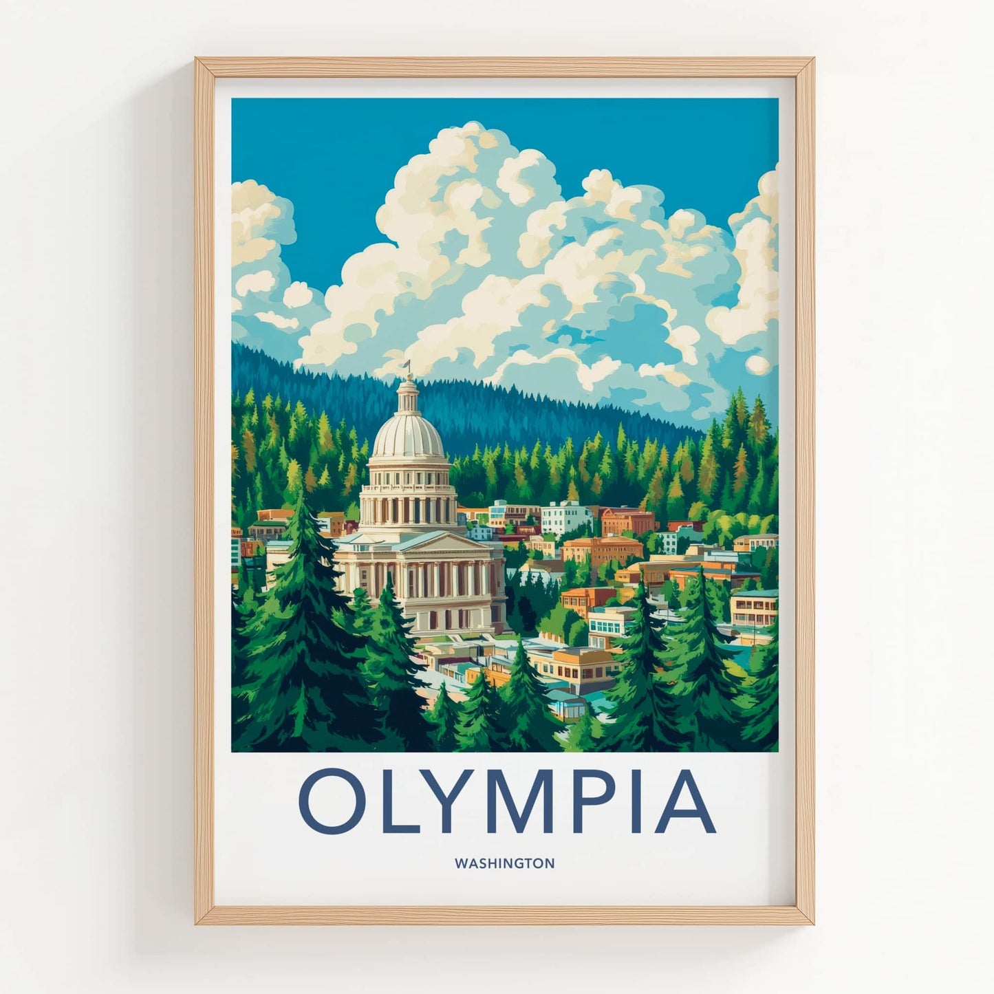 Olympia Poster - Washington Wall Art - Capitol Forest City Home Decor