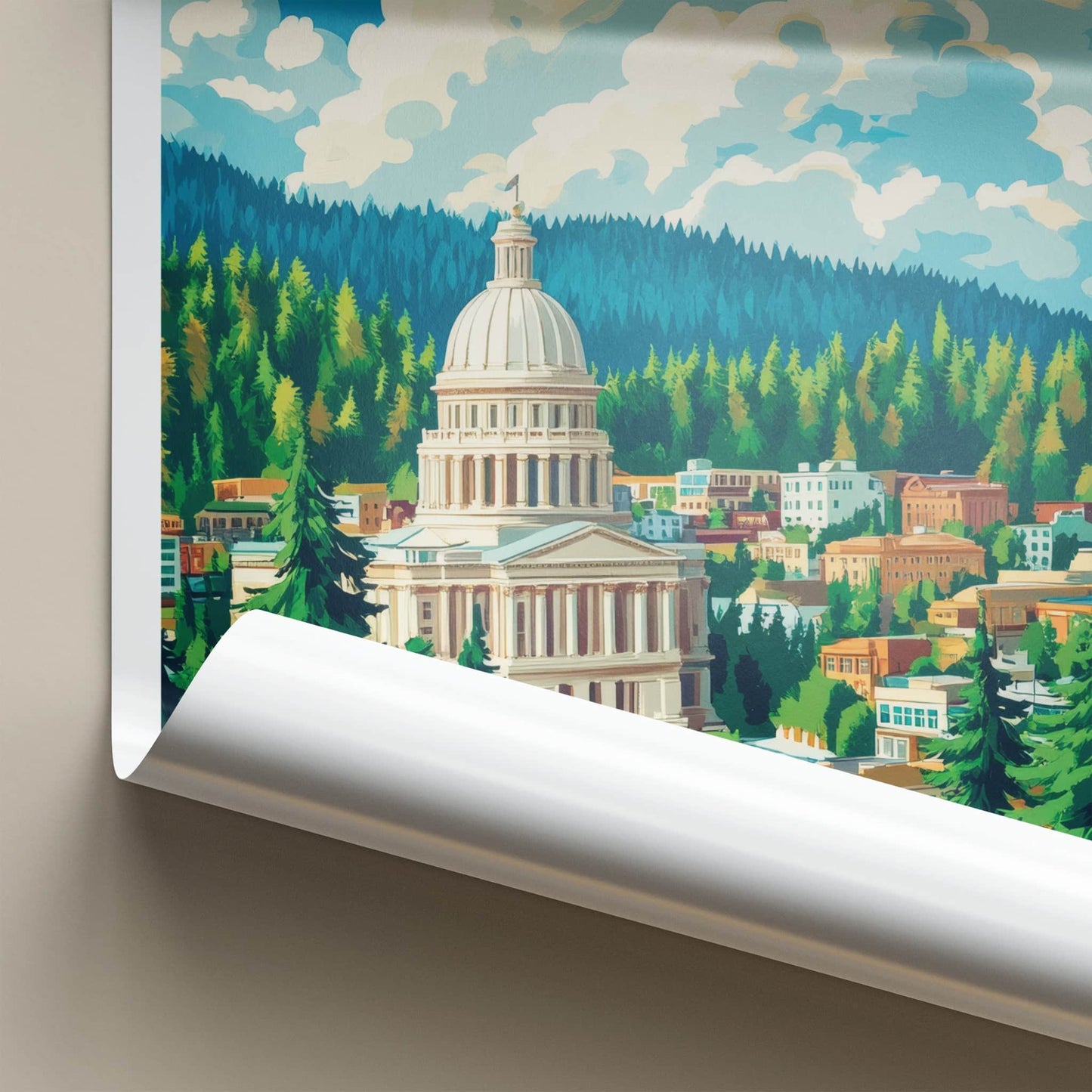Olympia Poster - Washington Wall Art - Capitol Forest City Home Decor