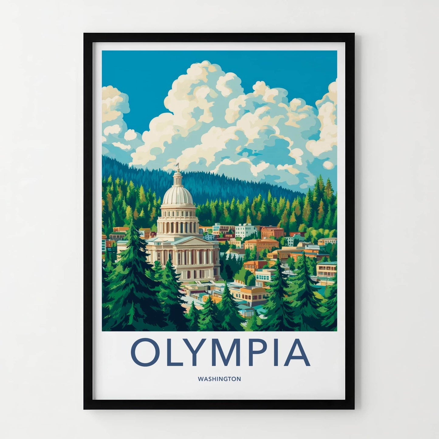 Olympia Poster - Washington Wall Art - Capitol Forest City Home Decor