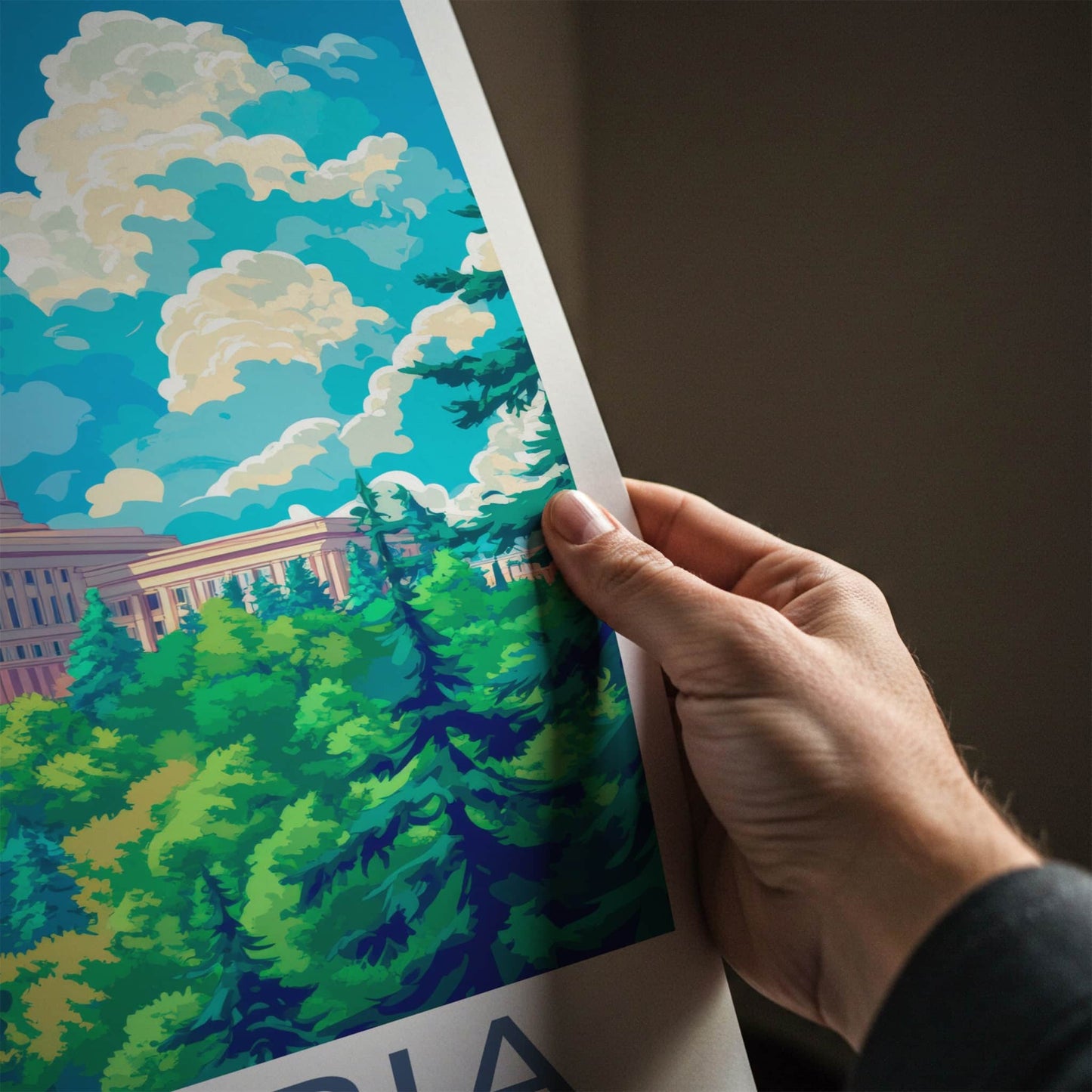 Olympia Poster - Washington Wall Art - Dome Building Greenery Home Decor