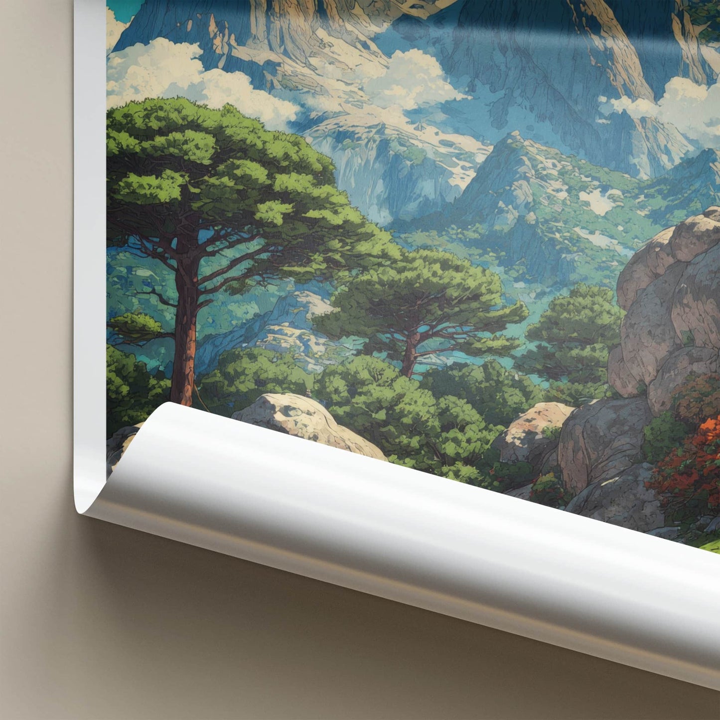 Olympus Poster - Greece Art Print - Towering Peaks Green Gallery Art