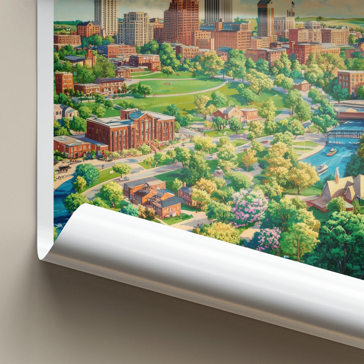 Omaha Poster - Nebraska Wall Art - Vibrant Cityscape River Home Decor