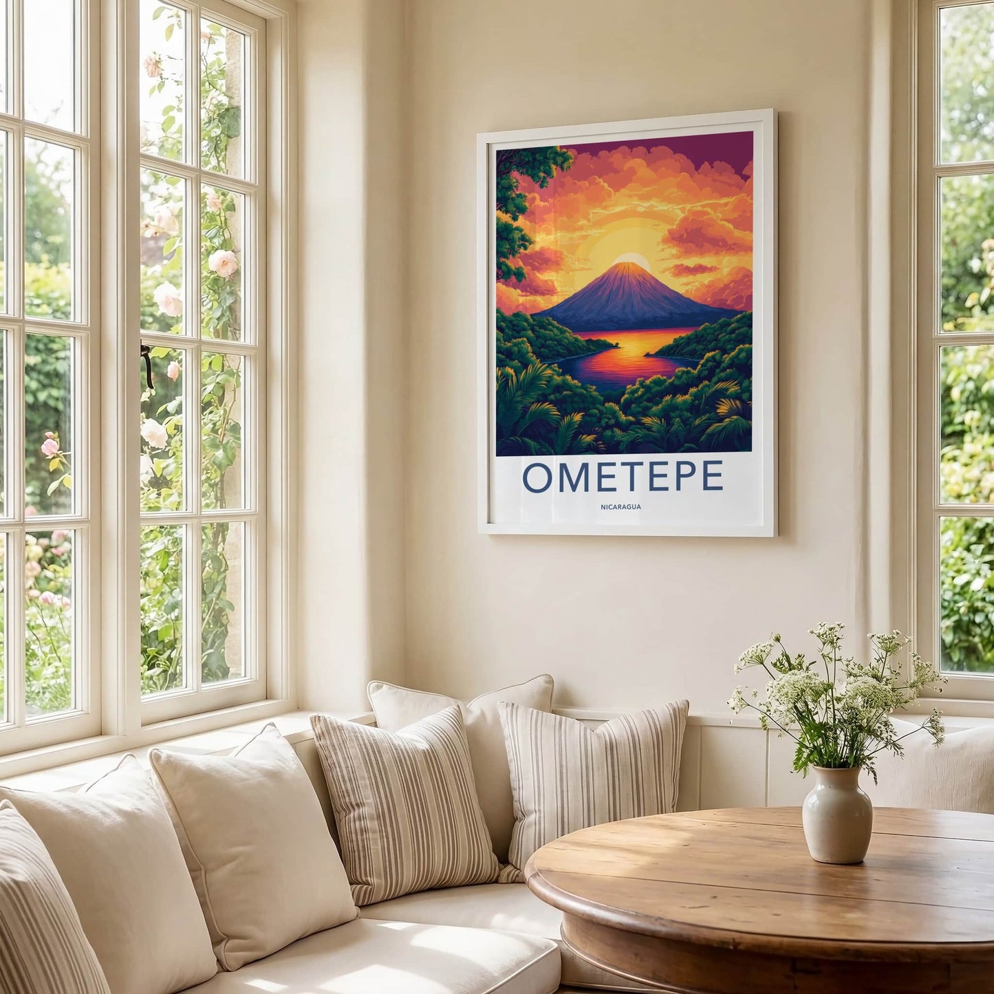 Ometepe Poster - Nicaragua Travel Art - Volcano Island Sunset Home Decor