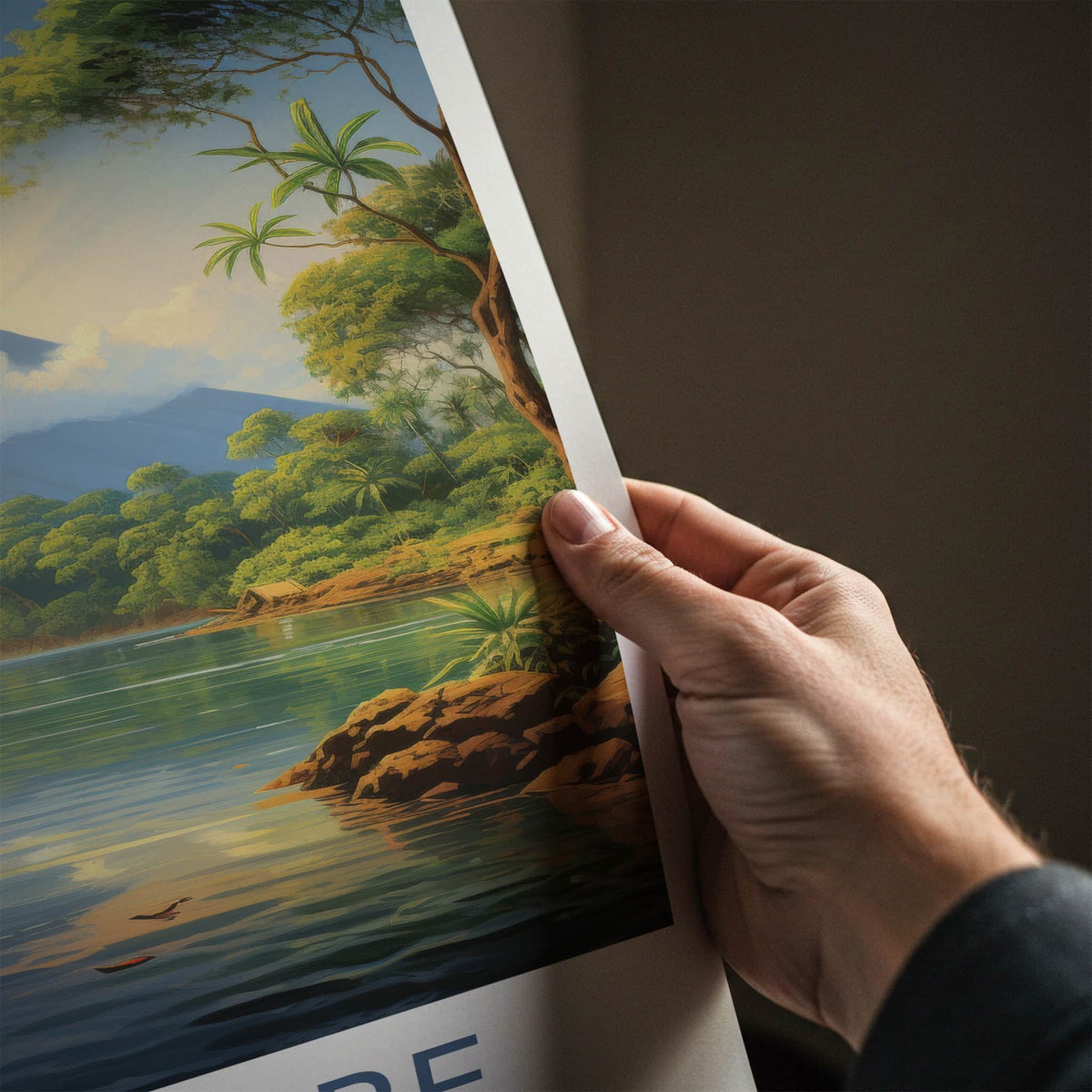 Ometepe Poster - Nicaragua Travel Art - Volcano Lake Canoe Home Decor