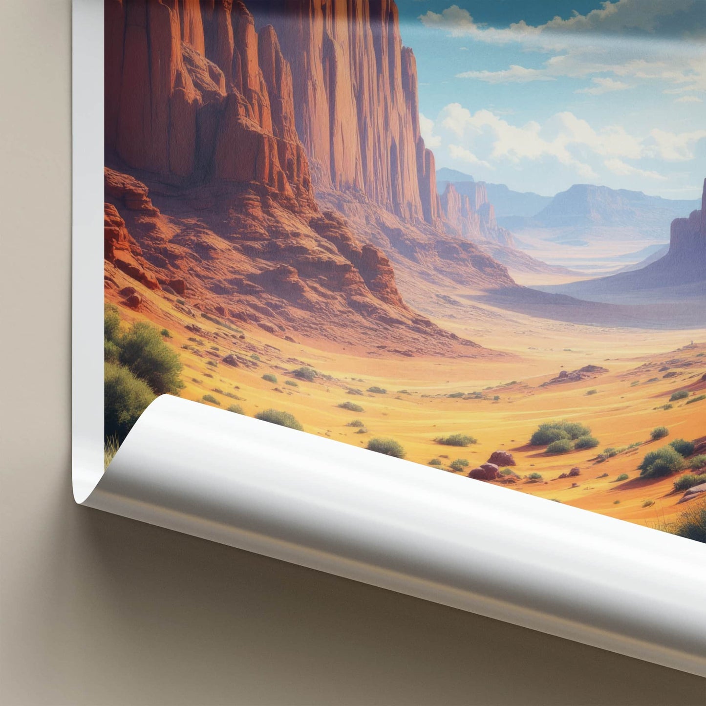 Omnogovi Poster - Mongolia Travel Art - Towering Red Cliffs Home Decor