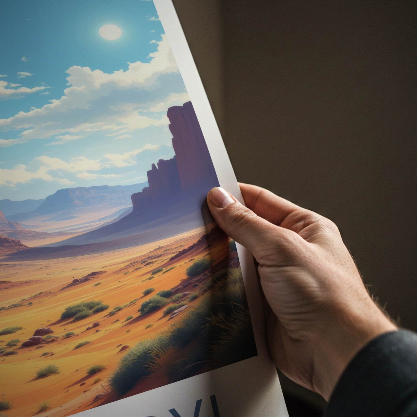 Omnogovi Poster - Mongolia Travel Art - Towering Red Cliffs Home Decor