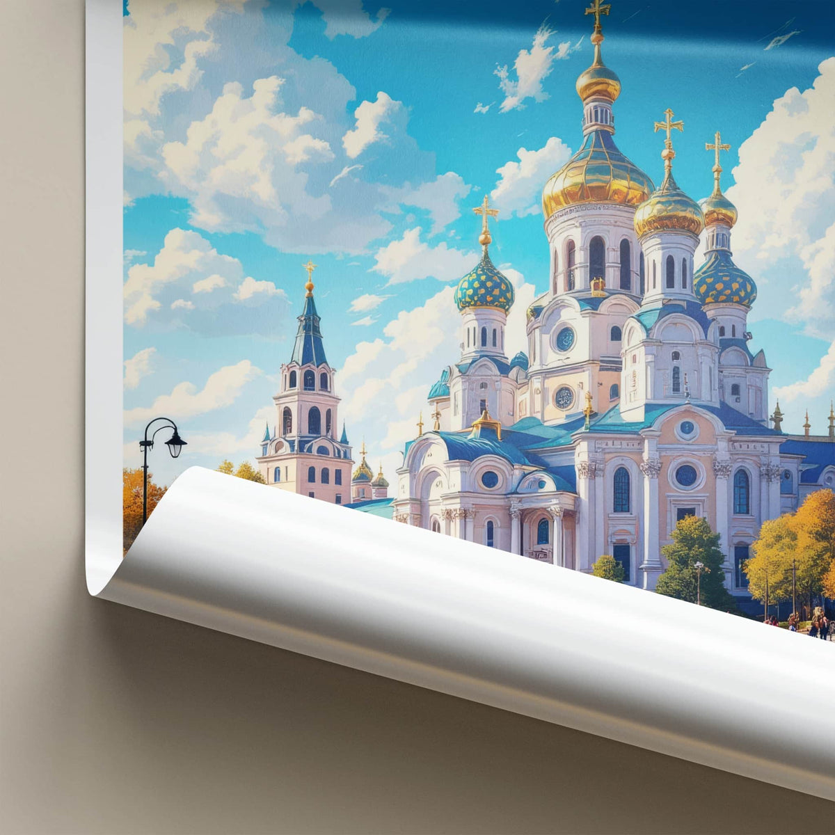 Omsk Poster - Russia Travel Art - Golden Domed Church Home Decor