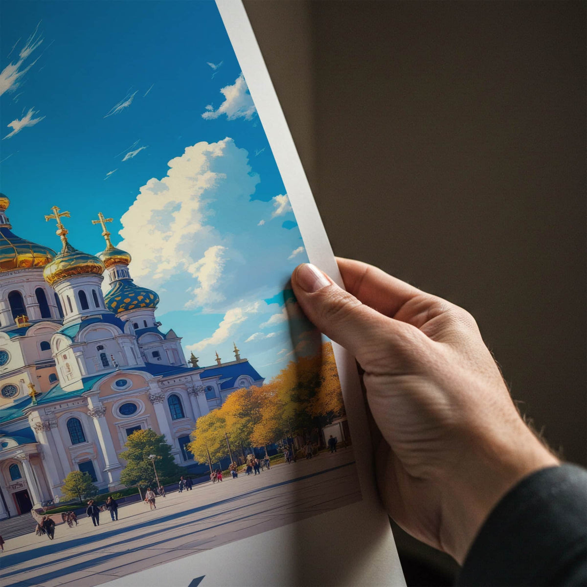 Omsk Poster - Russia Travel Art - Golden Domed Church Home Decor