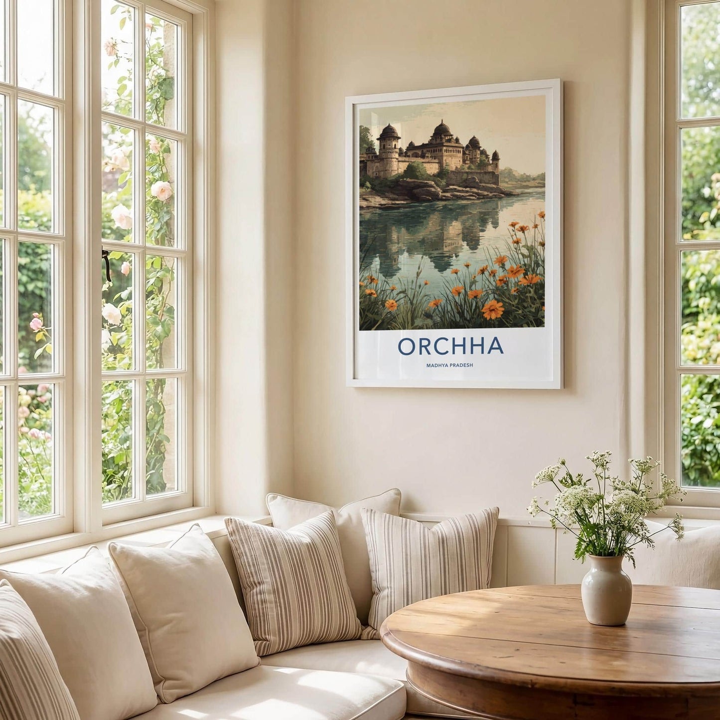 Orchha Poster - India Fine Art - Madhya Pradesh Historic Palace Waters Gift