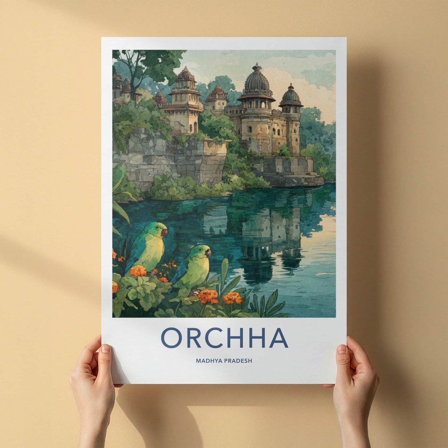 Orchha Poster - India Wall Art - Madhya Pradesh River Palaces Home Decor