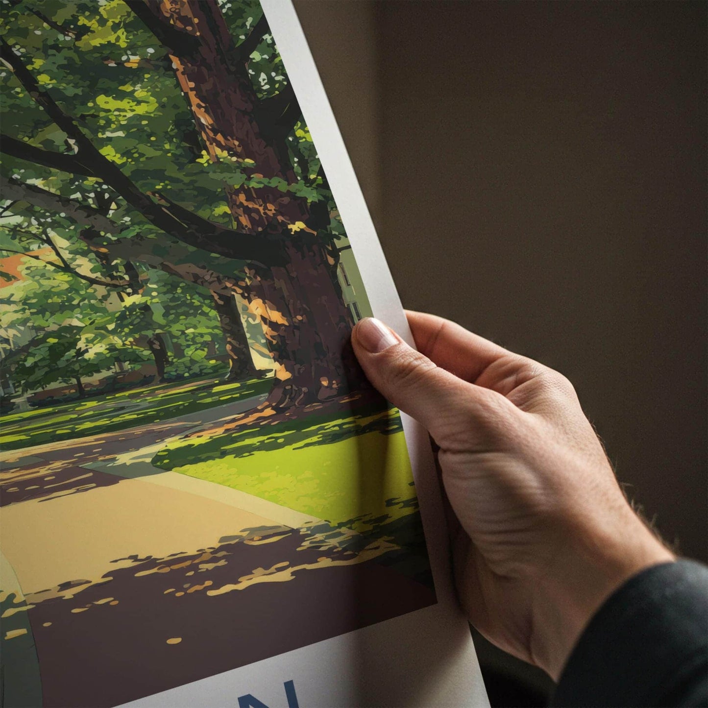 Oregon Poster - Oregon Art Print - Shaded Campus Pathways Home Decor