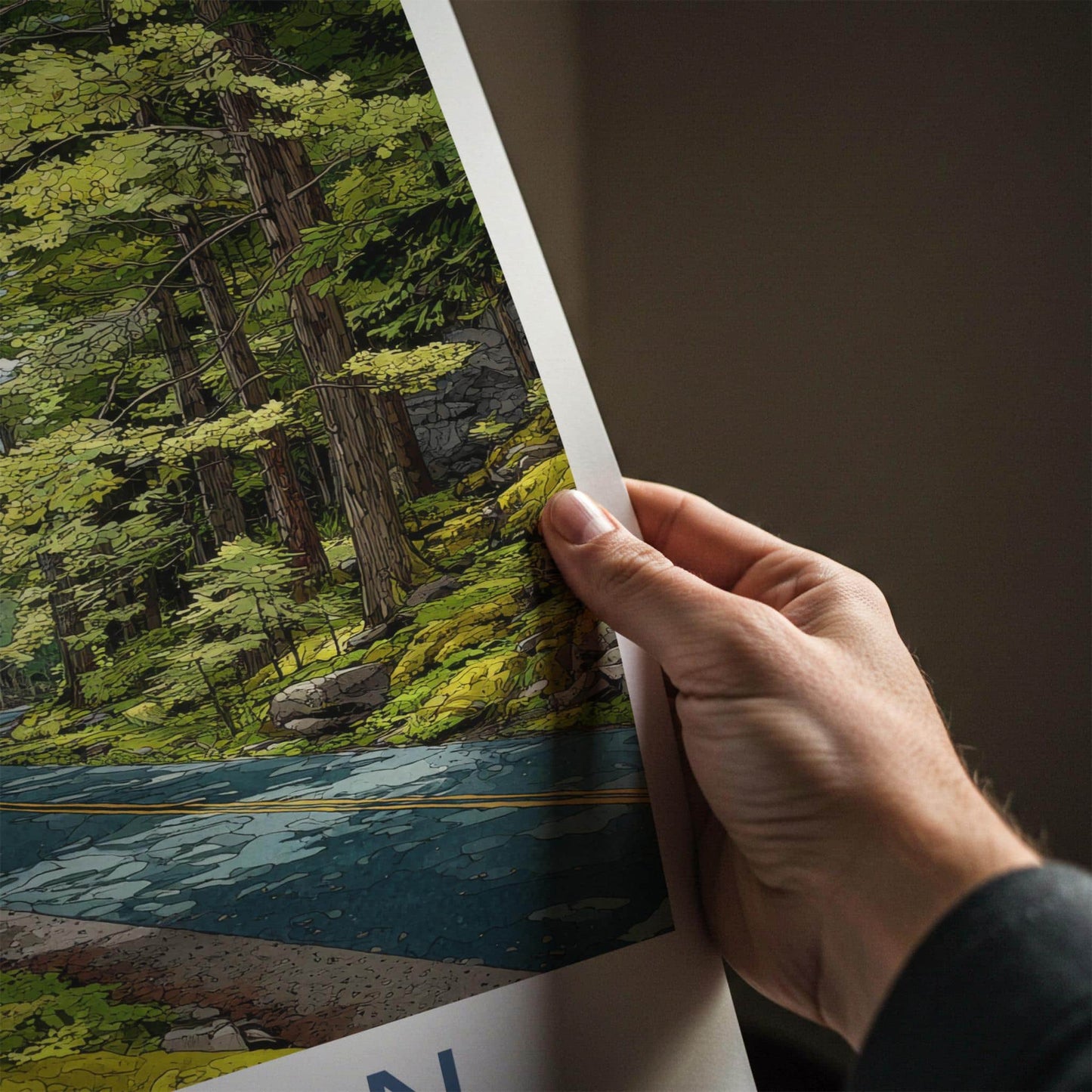 Oregon Poster - Oregon Travel Art - Forest Winding Road Home Decor