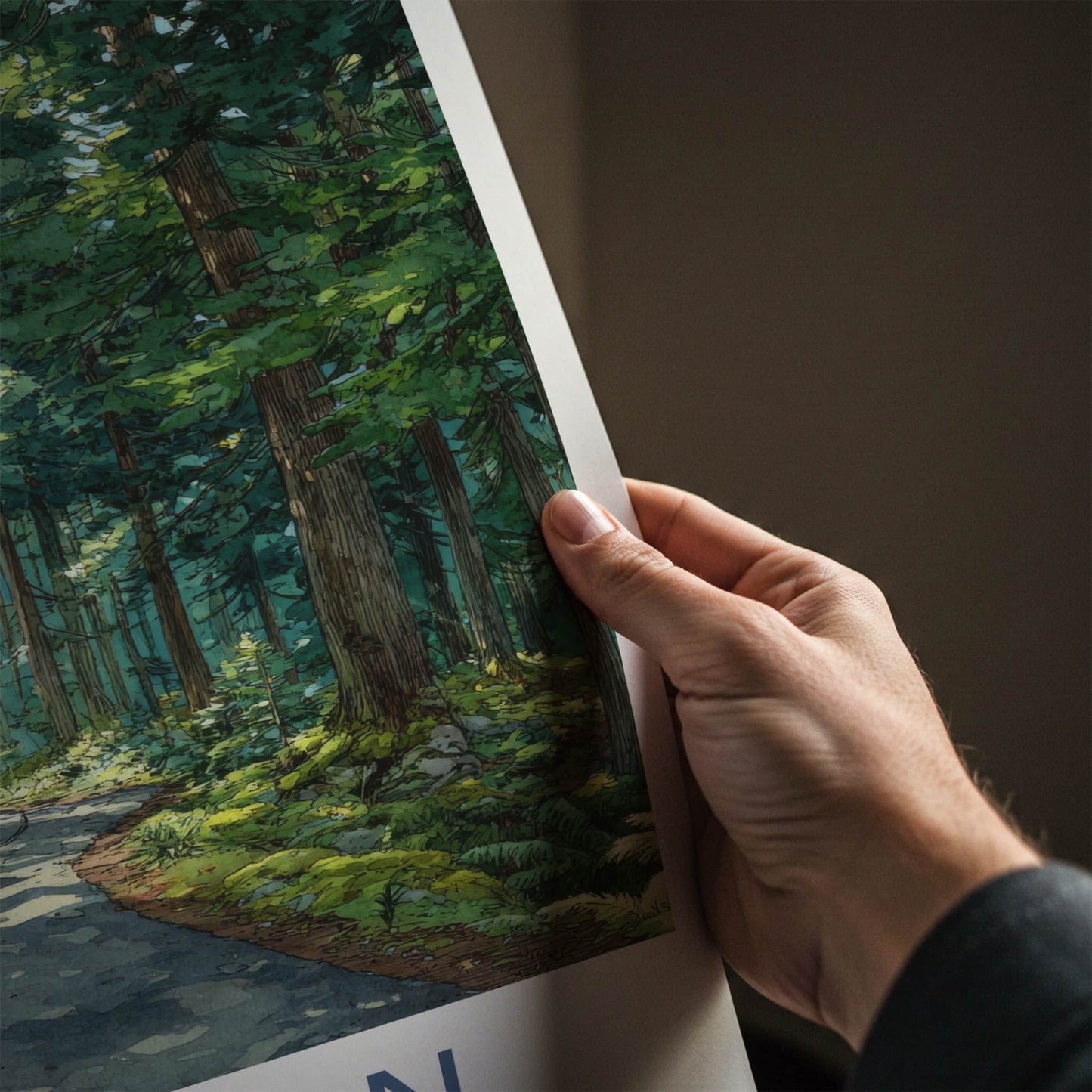 Oregon Poster - Oregon Travel Art - Shaded Forest Road Gallery Art