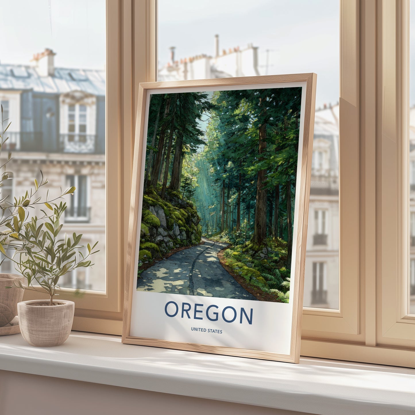 Oregon Poster - Oregon Travel Art - Shaded Forest Road Gallery Art