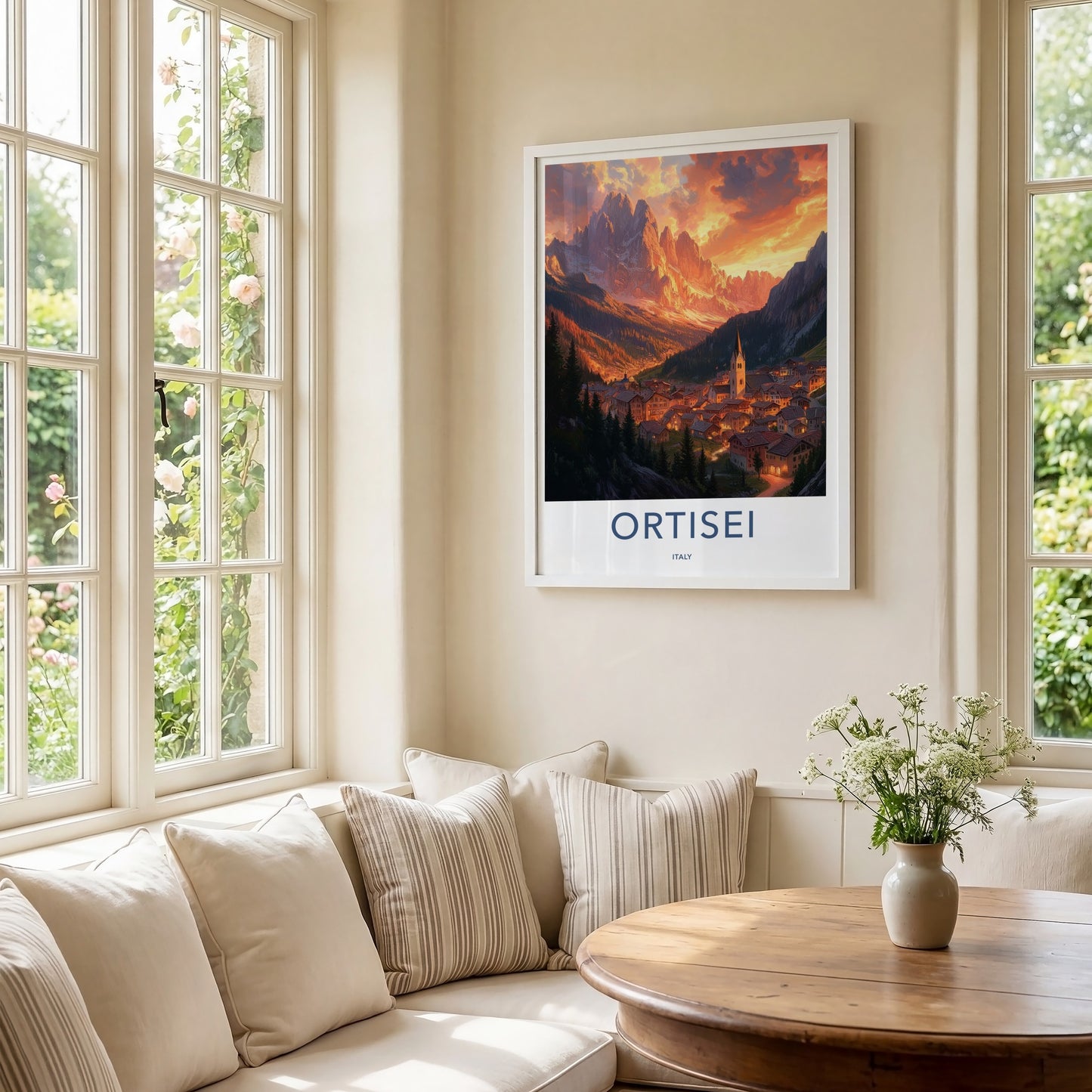 Ortisei Poster - Italy Travel Art - Dolomites Valley Village Wall Decor