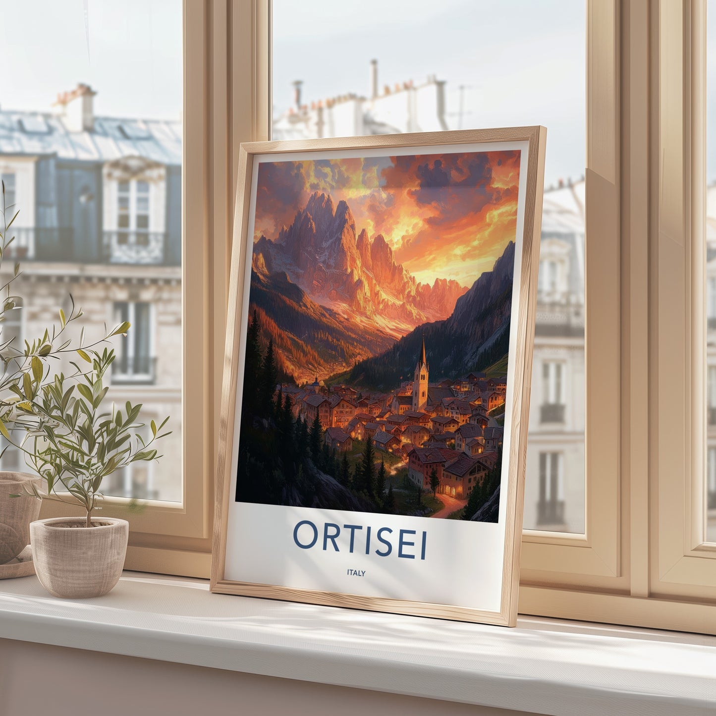 Ortisei Poster - Italy Travel Art - Dolomites Valley Village Wall Decor