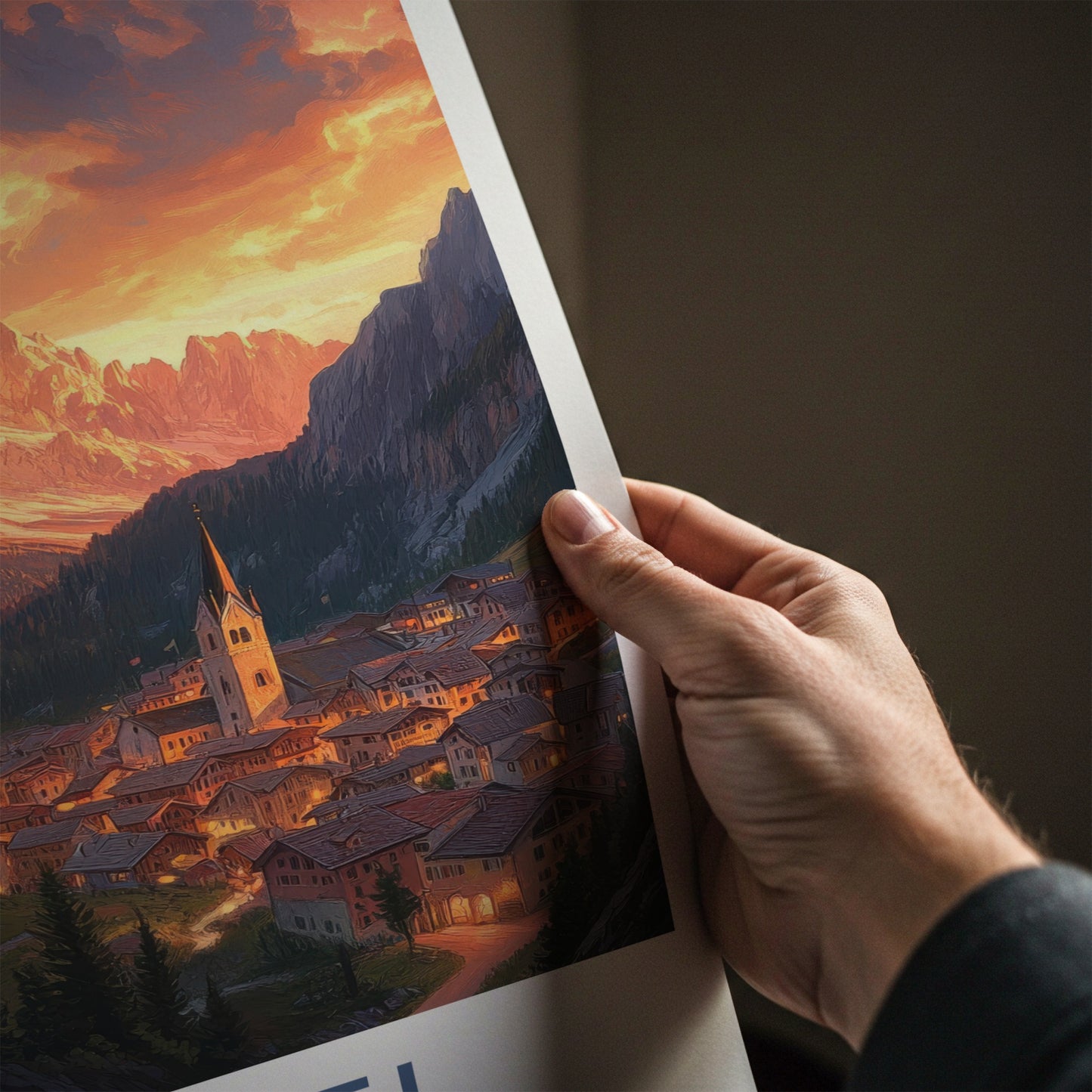 Ortisei Poster - Italy Travel Art - Dolomites Valley Village Wall Decor