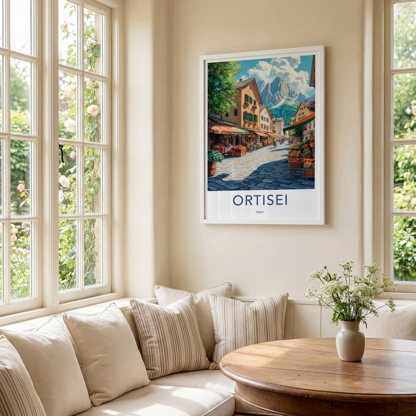 Ortisei Poster - Italy Travel Art - Mountain Village Market Home Decor