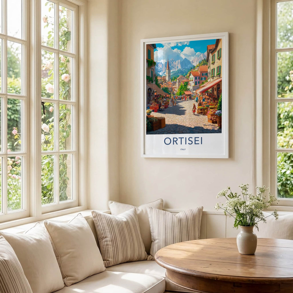 Ortisei Poster - Italy Travel Print - Alpine Village Market Gallery Art